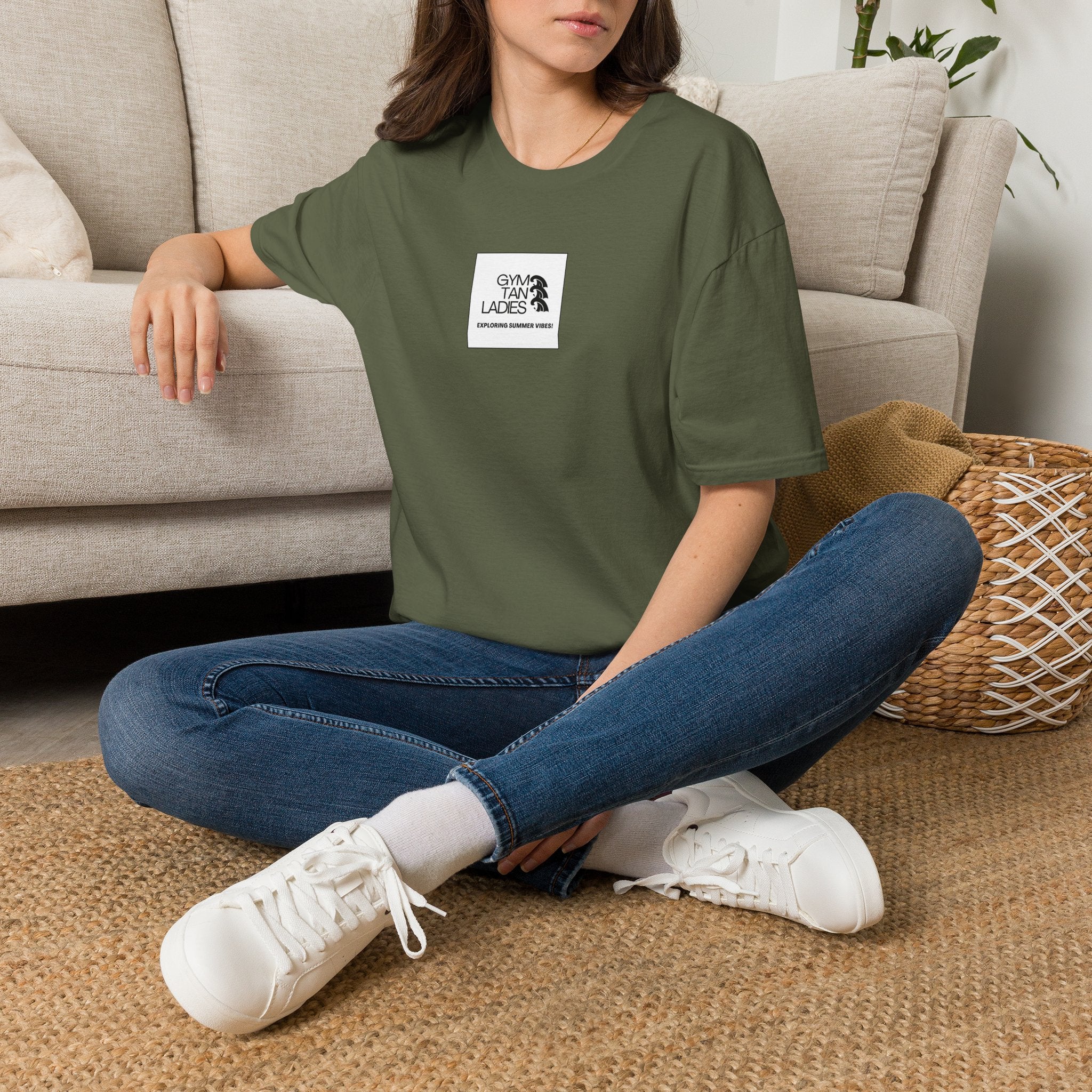 Pulse Fitne55 Gym Tan T-Shirt — Minimal Beachy Summer Graphic Tee