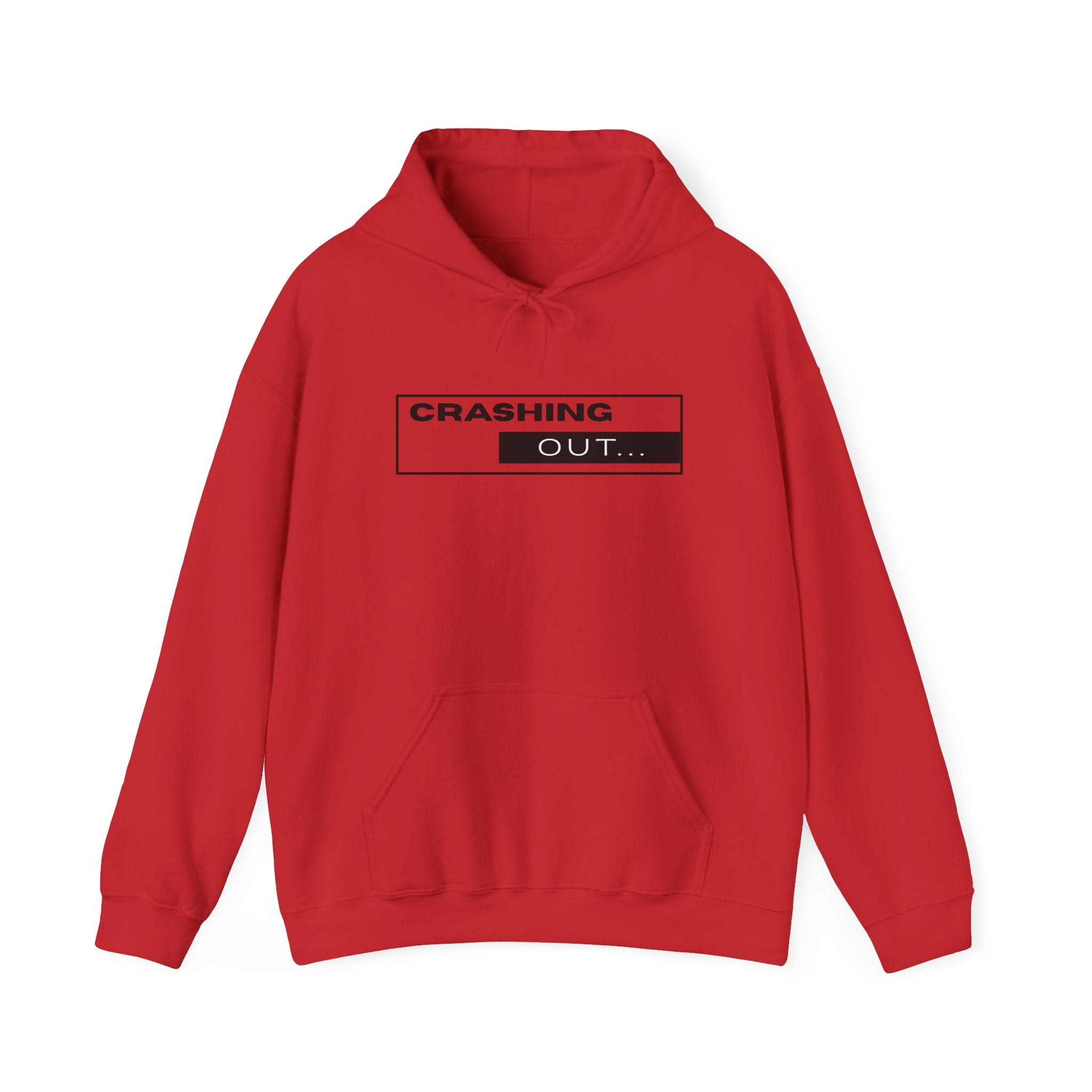 Crashing Out Minimalist Hoodie — 'Crashing Out' Text Graphic Pullover