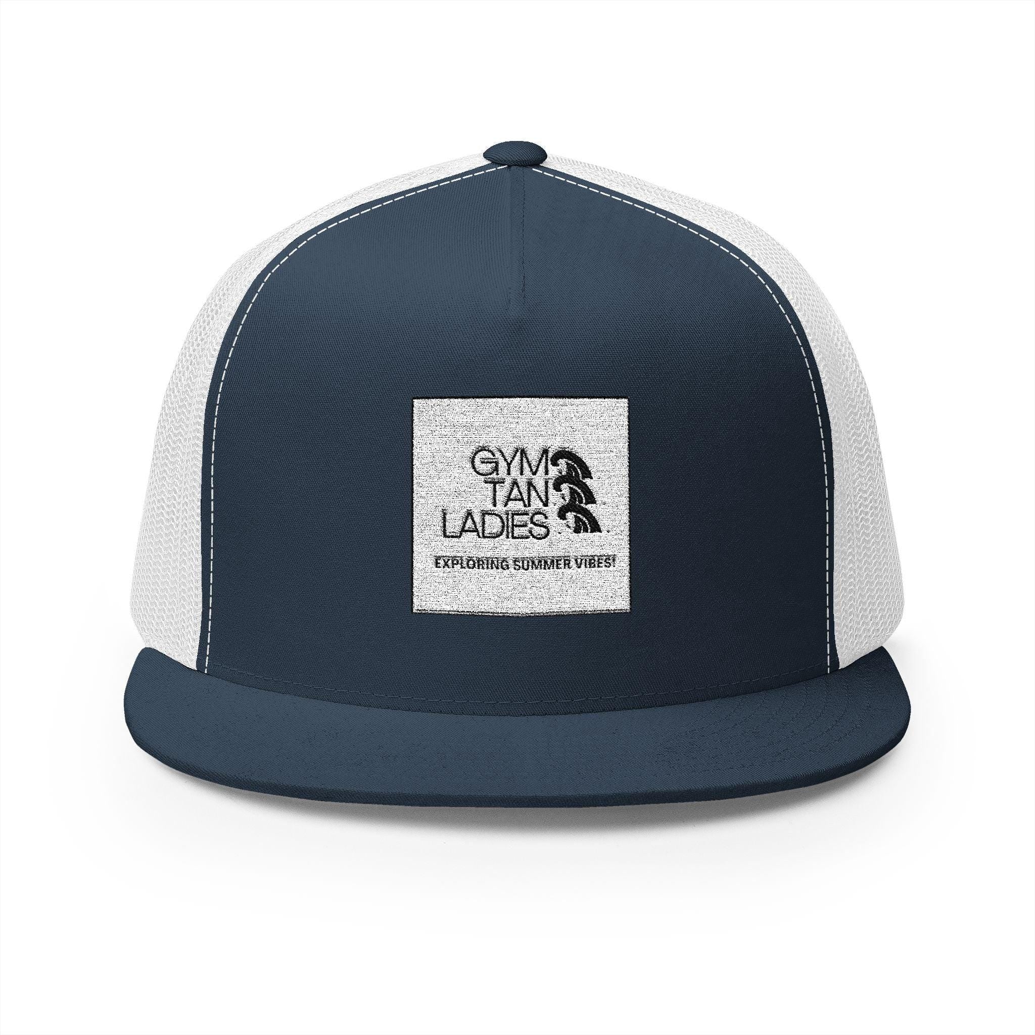 The 5 Panel Trucker Cap gym tan logo