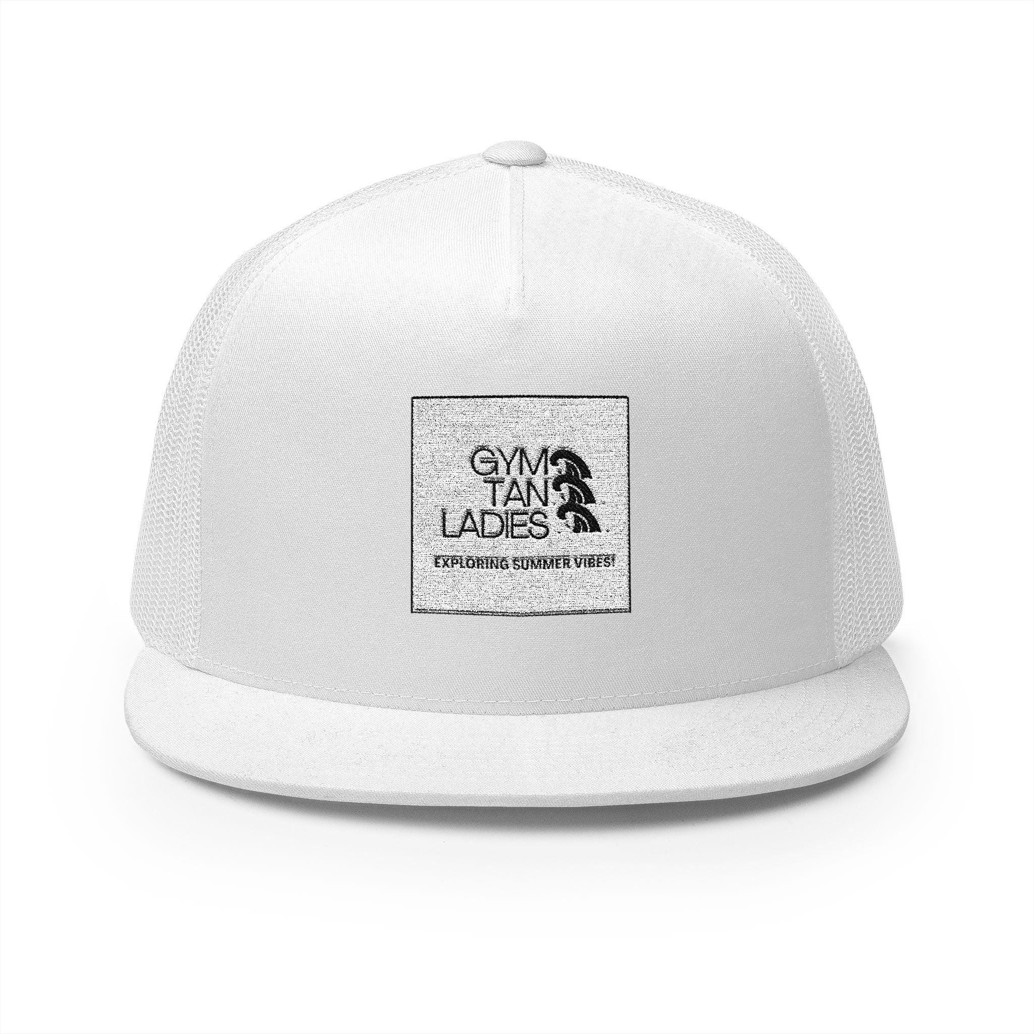 The 5 Panel Trucker Cap gym tan logo