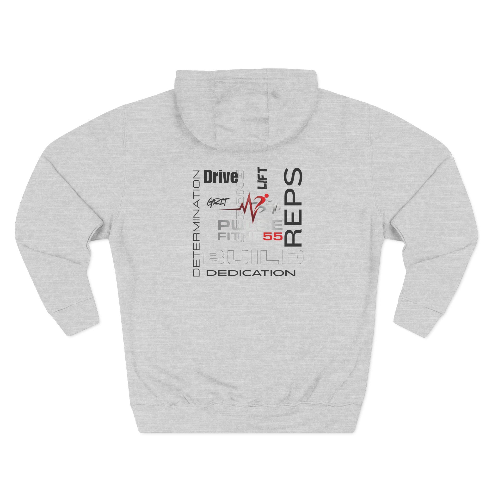 Pulse Fitne55 Motivational Gym Hoodie – Combed Cotton Blend Sweatshirt