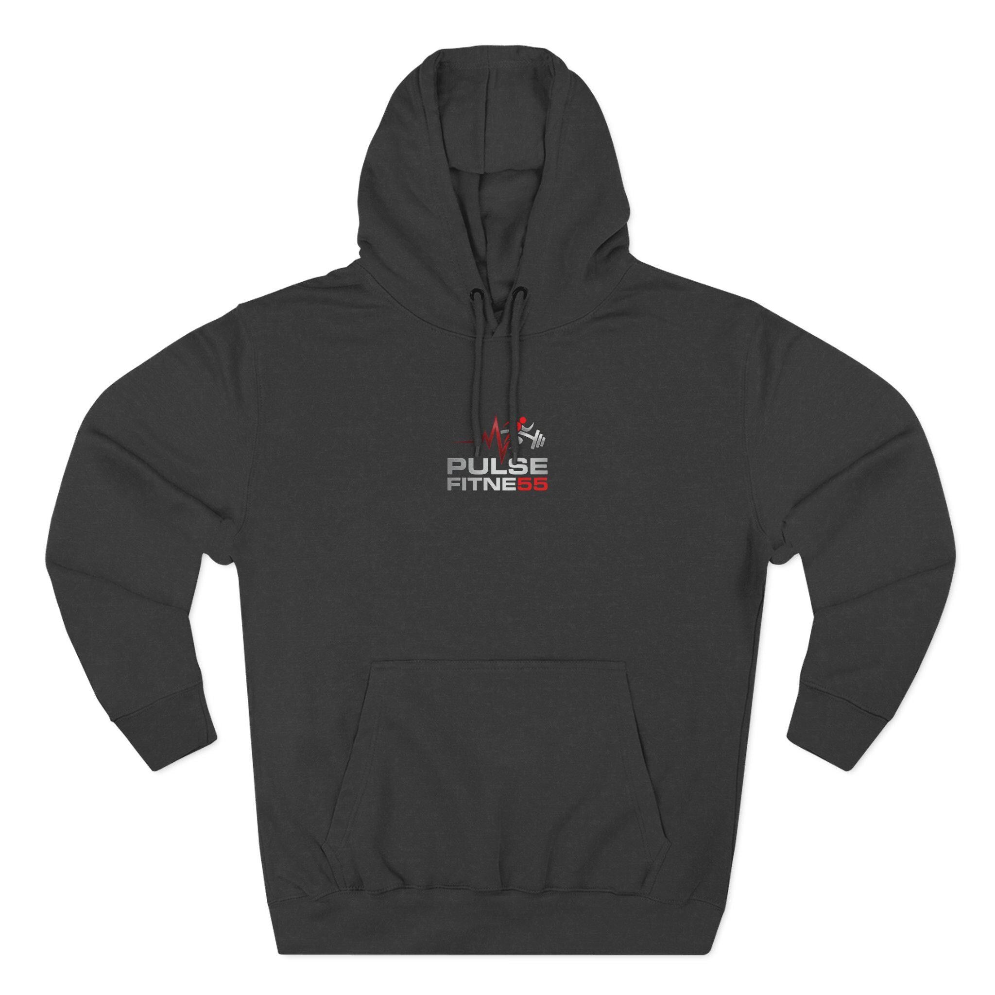 Pulse Fitne55 Motivational Gym Hoodie – Combed Cotton Blend Sweatshirt