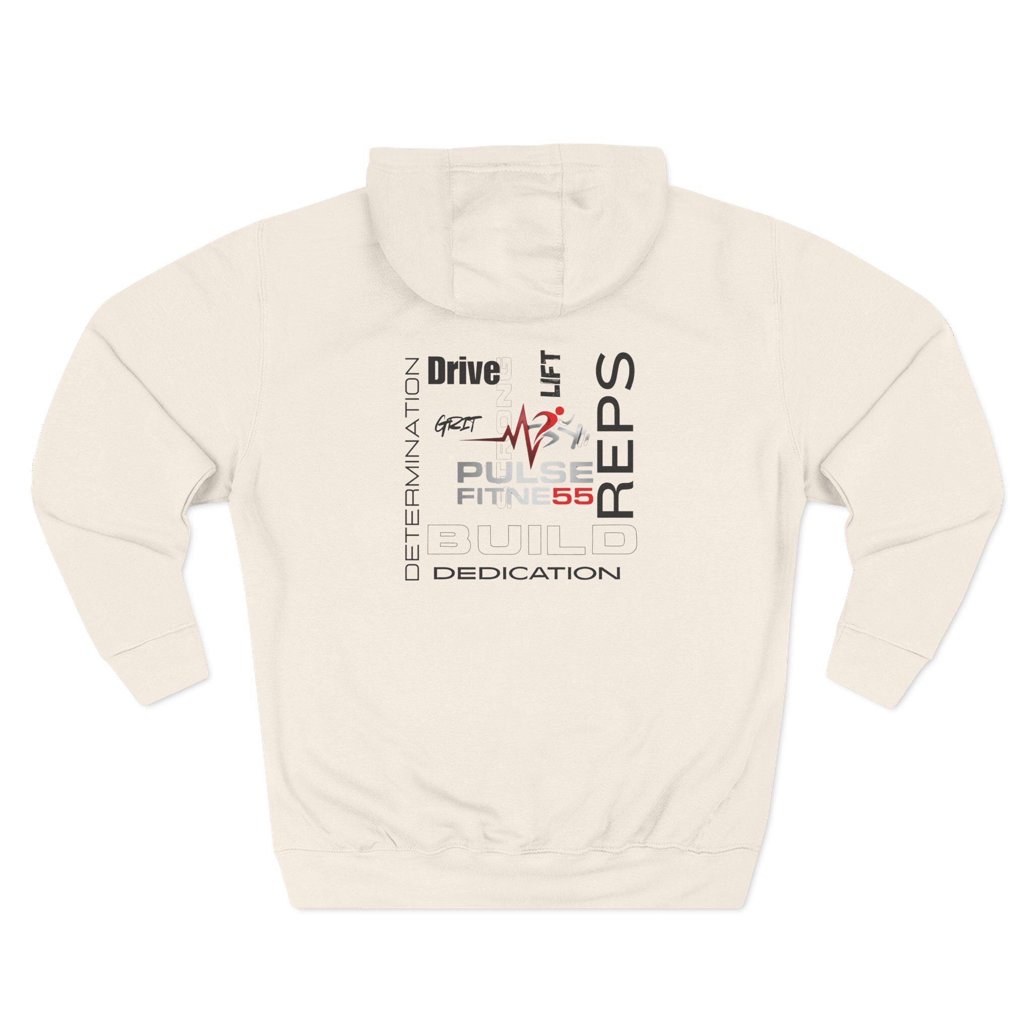 Pulse Fitne55 Motivational Gym Hoodie – Combed Cotton Blend Sweatshirt