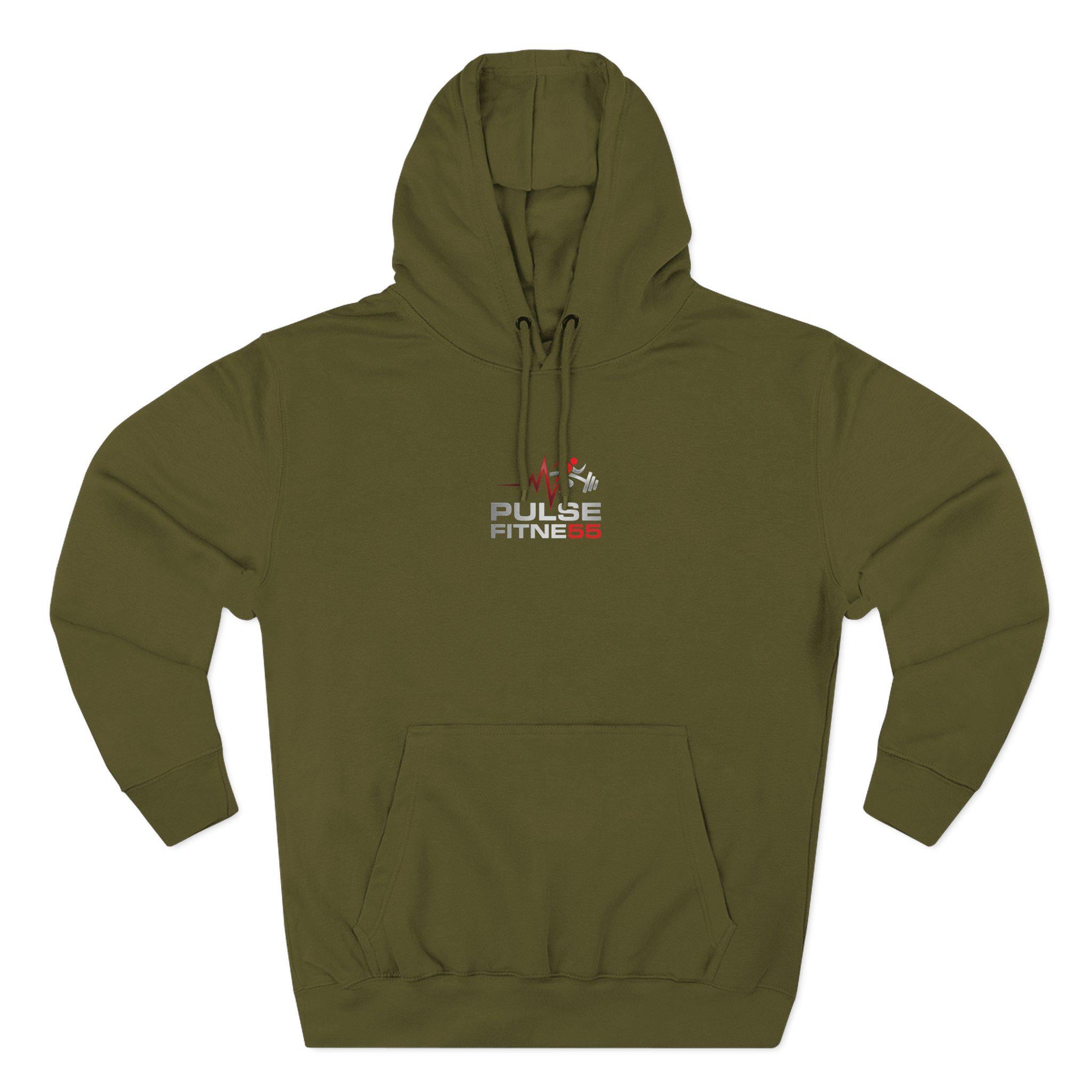 Pulse Fitne55 Motivational Gym Hoodie – Combed Cotton Blend Sweatshirt