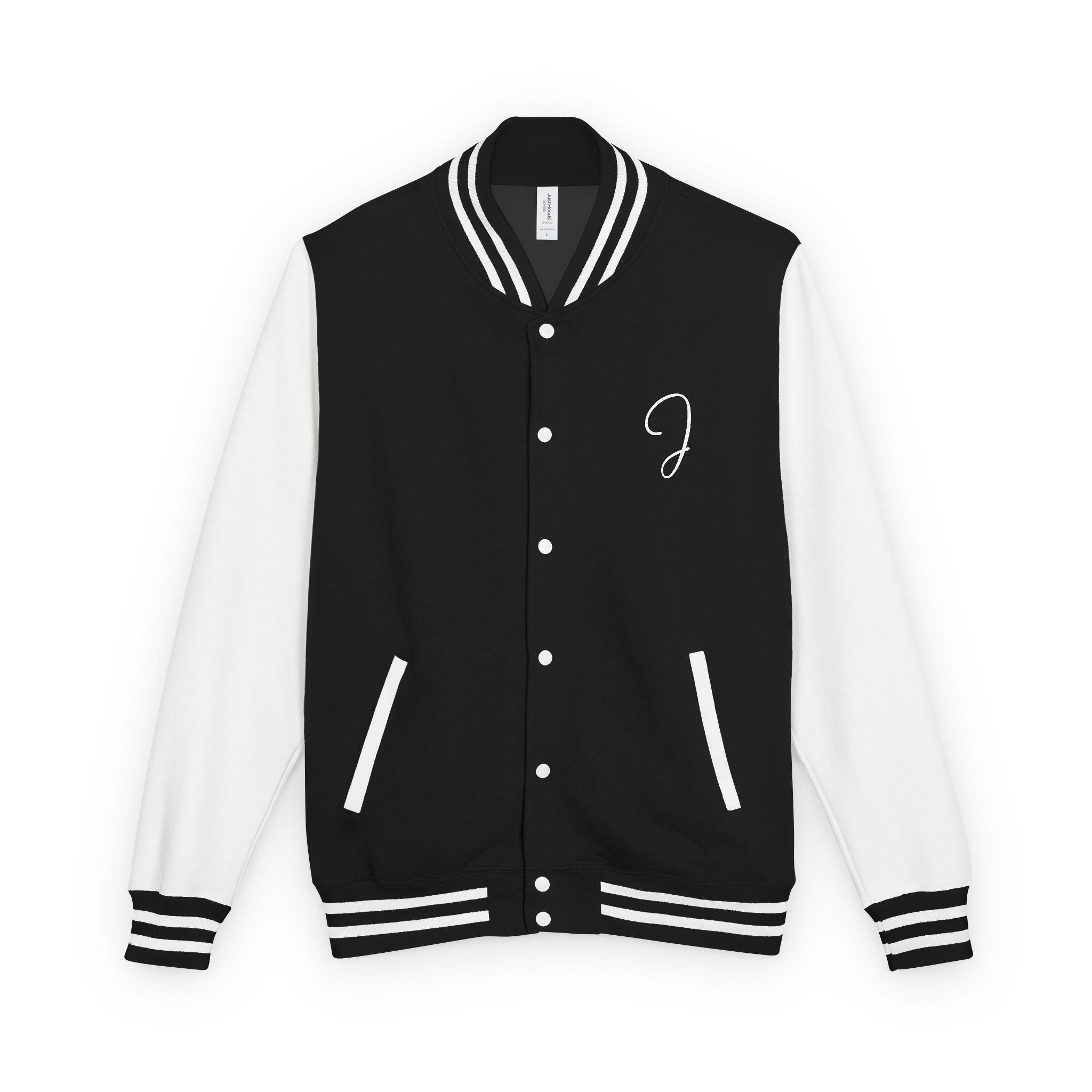Jivanjee Designer  Black & White Varsity Jacket with Script  Signature Back