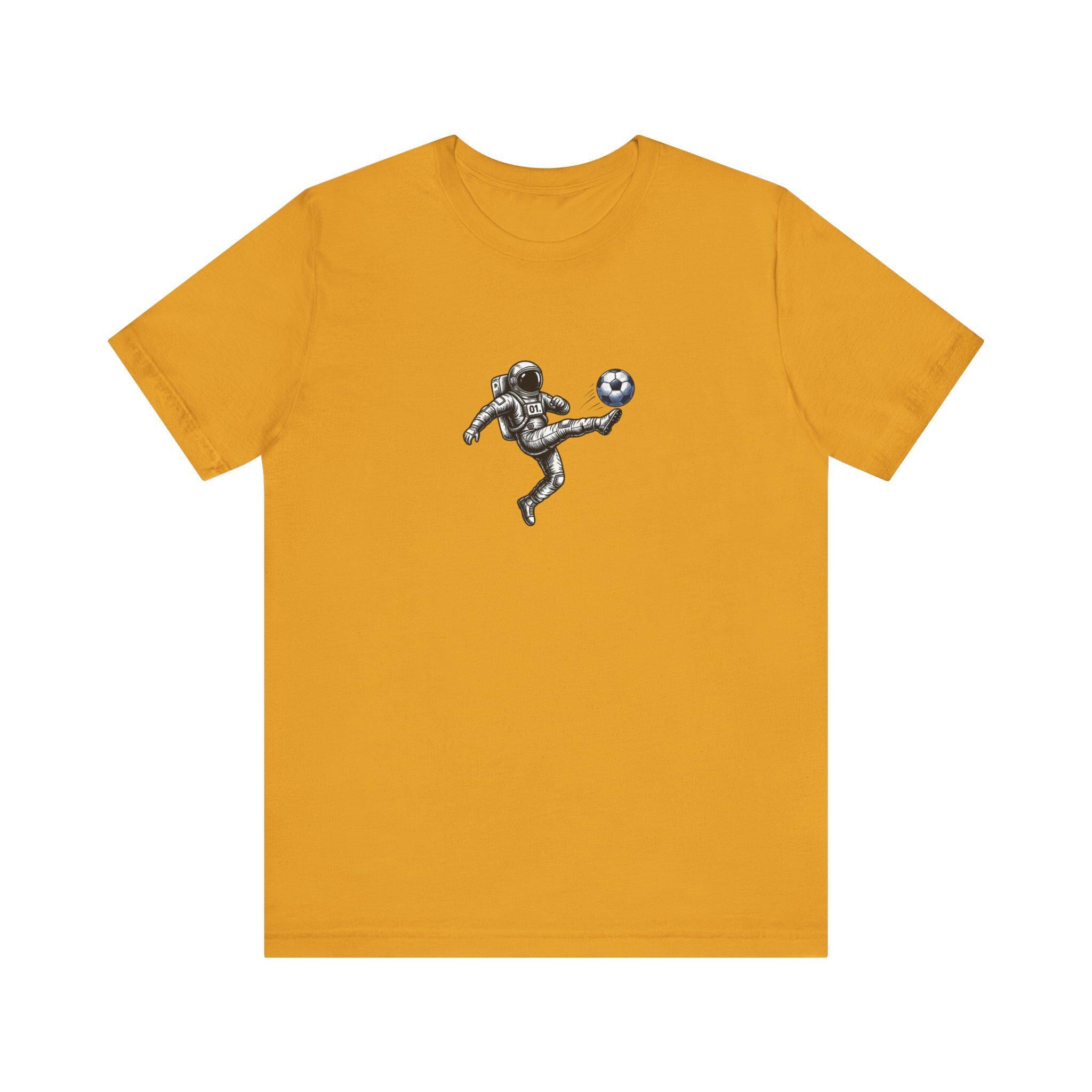 Astronaut Playing Soccer T-Shirt | Space Football Tee, Athletic Logo Back