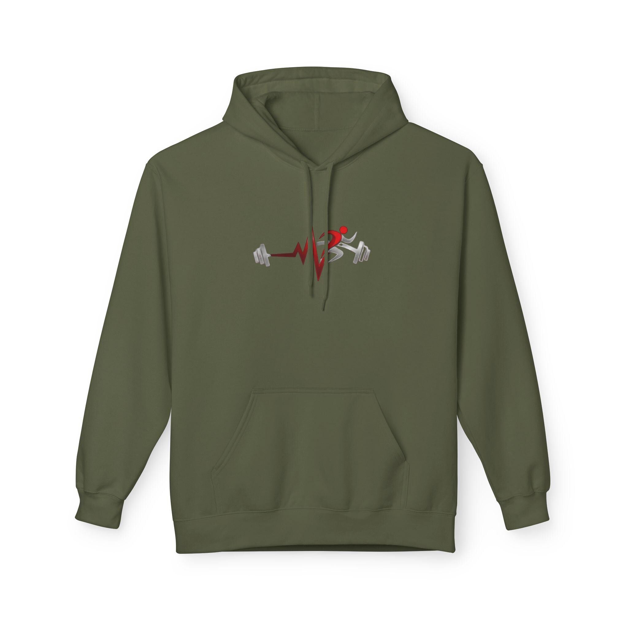 Pulse Fitness heartbeat barbell hoodie | Fitness gym workout sweatshirt