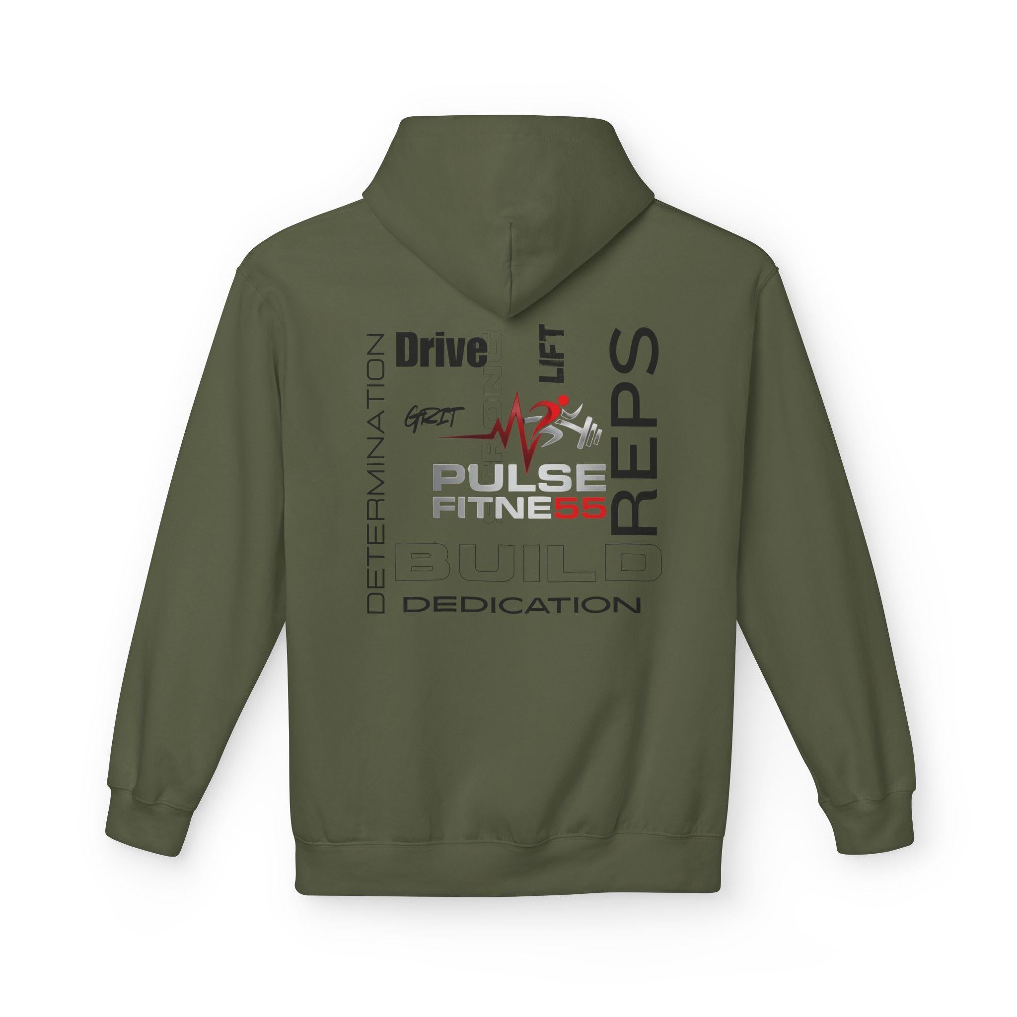 Pulse Fitness heartbeat barbell hoodie | Fitness gym workout sweatshirt