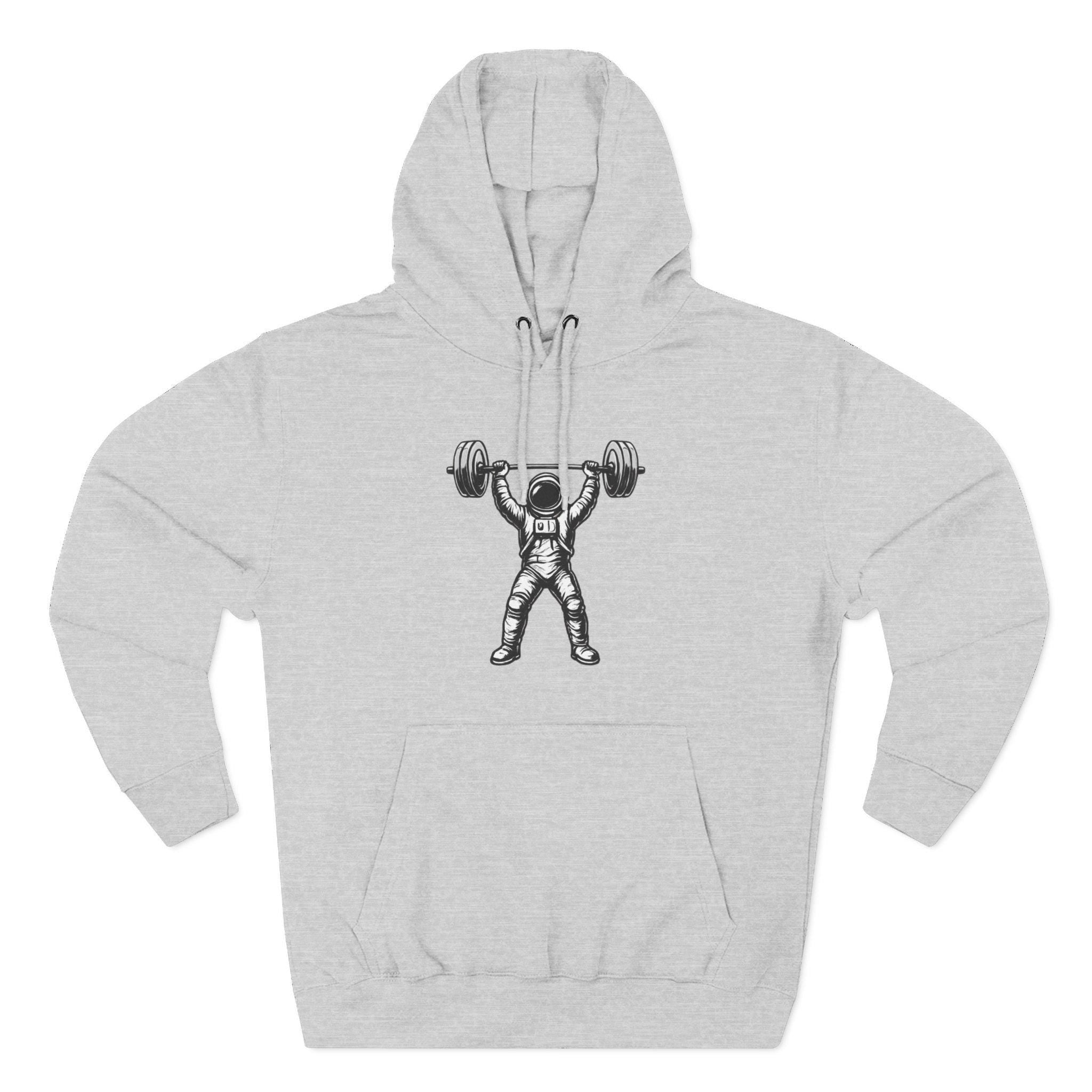 Astronaut Weightlifter Hoodie | Space Gym Fitness Pullover