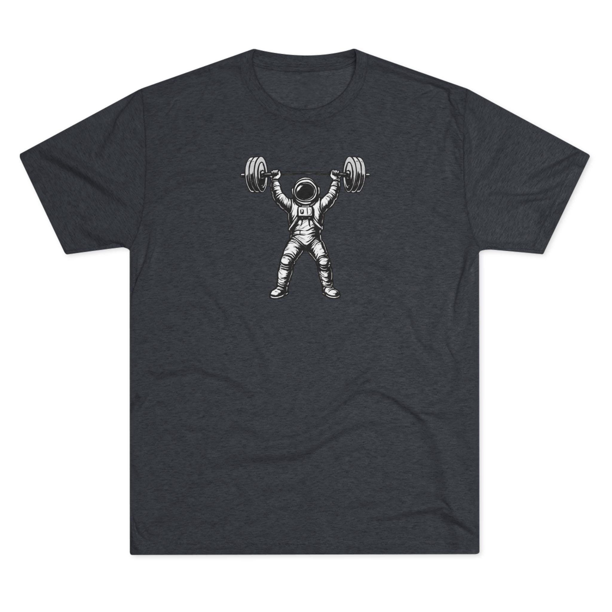 Astronaut Weightlifter T-Shirt | Gym Star Performance Clothing Back Logo