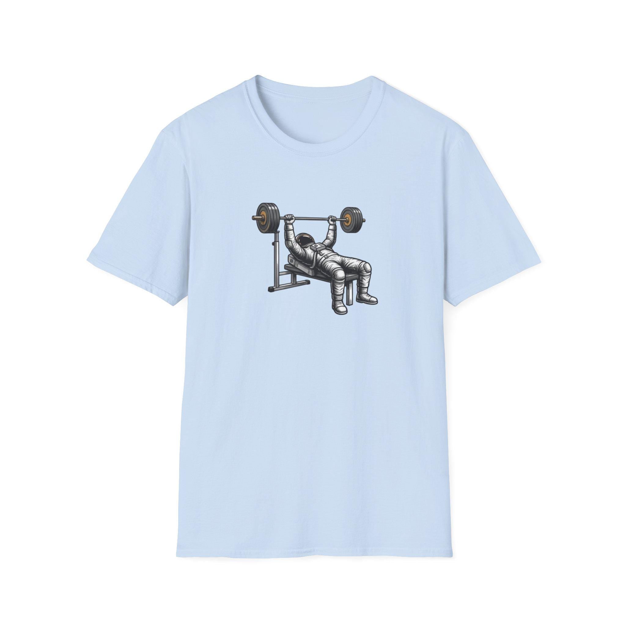 Astronaut Bench Press T-Shirt | Space Weightlifting Tee