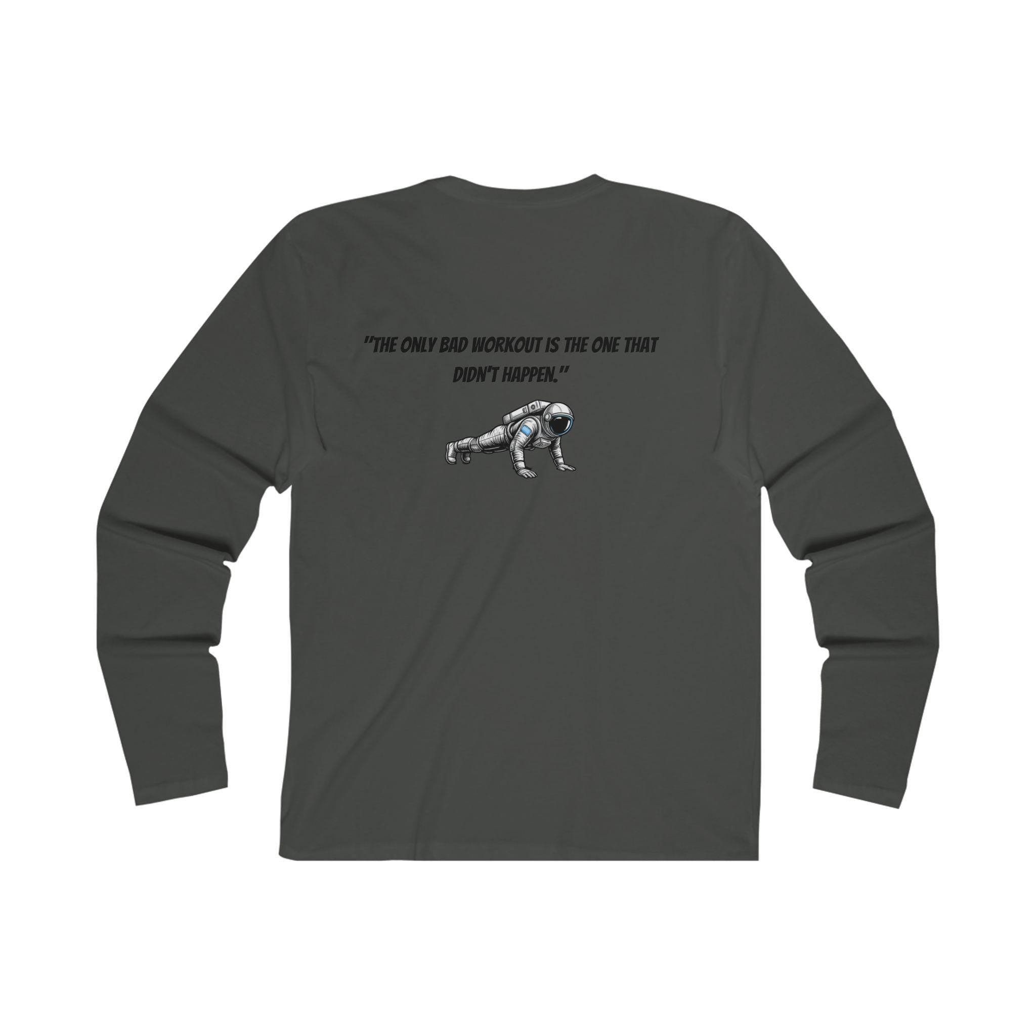 Pushup Skeleton Graphic Long Sleeve Tee | Workout Fitness Quote