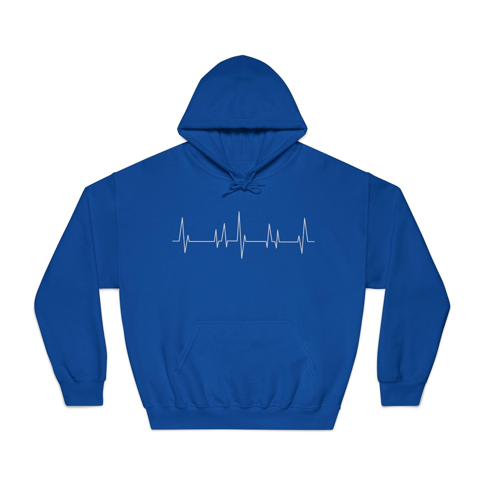 Heartbeat EKG Line Hoodie | Medical ECG Design, Minimal Black Sweatshirt