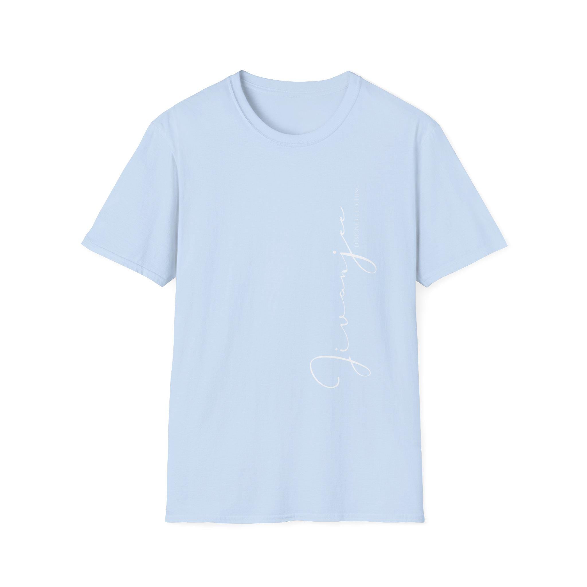 Jivanjee designer Minimal Script Logo T-Shirt | Vertical Signature Side Print
