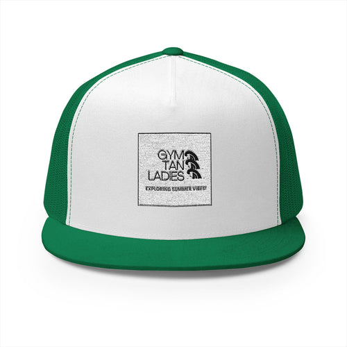5 Panel Trucker Cap gym tan logo