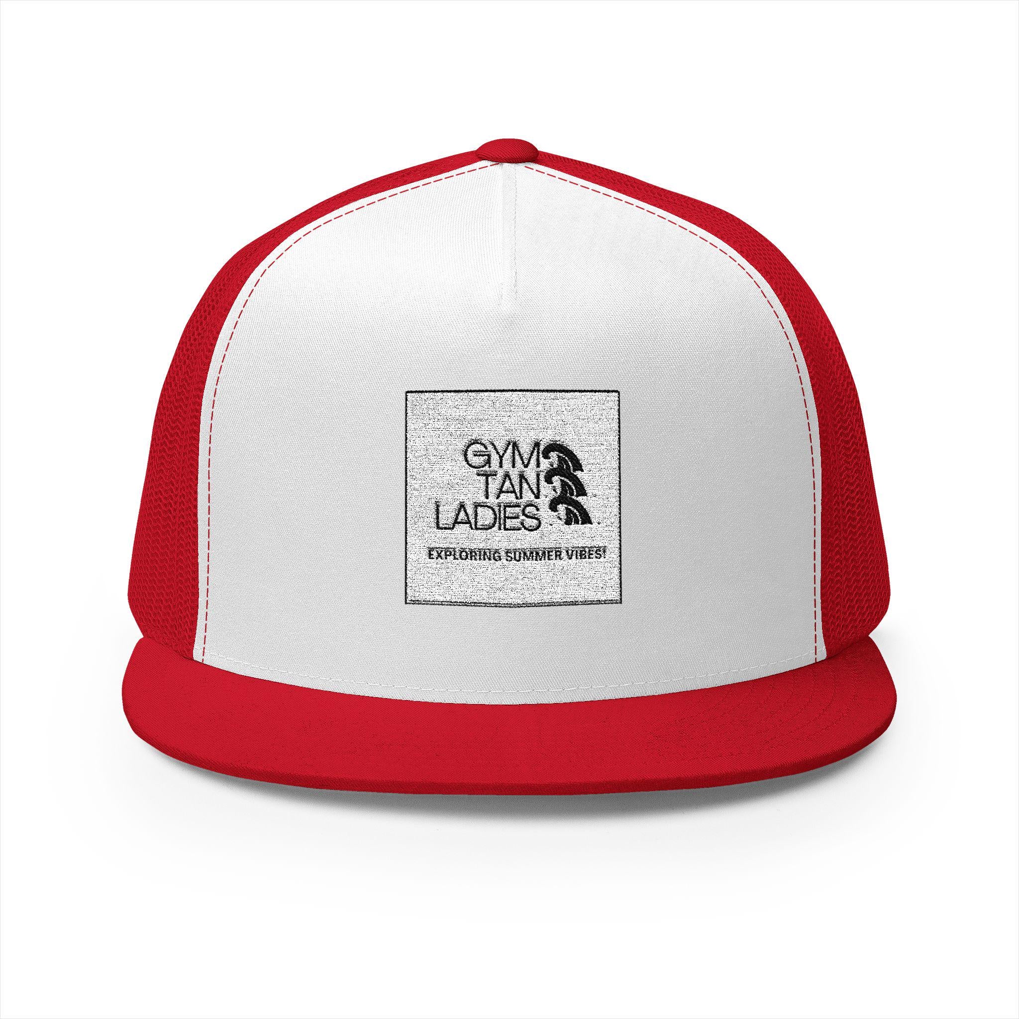 5 Panel Trucker Cap gym tan logo