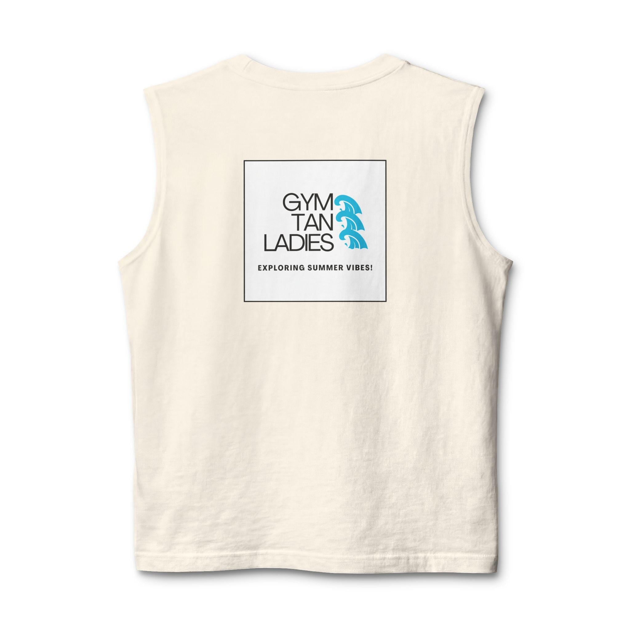 Jersey Muscle Tank gym tan logo