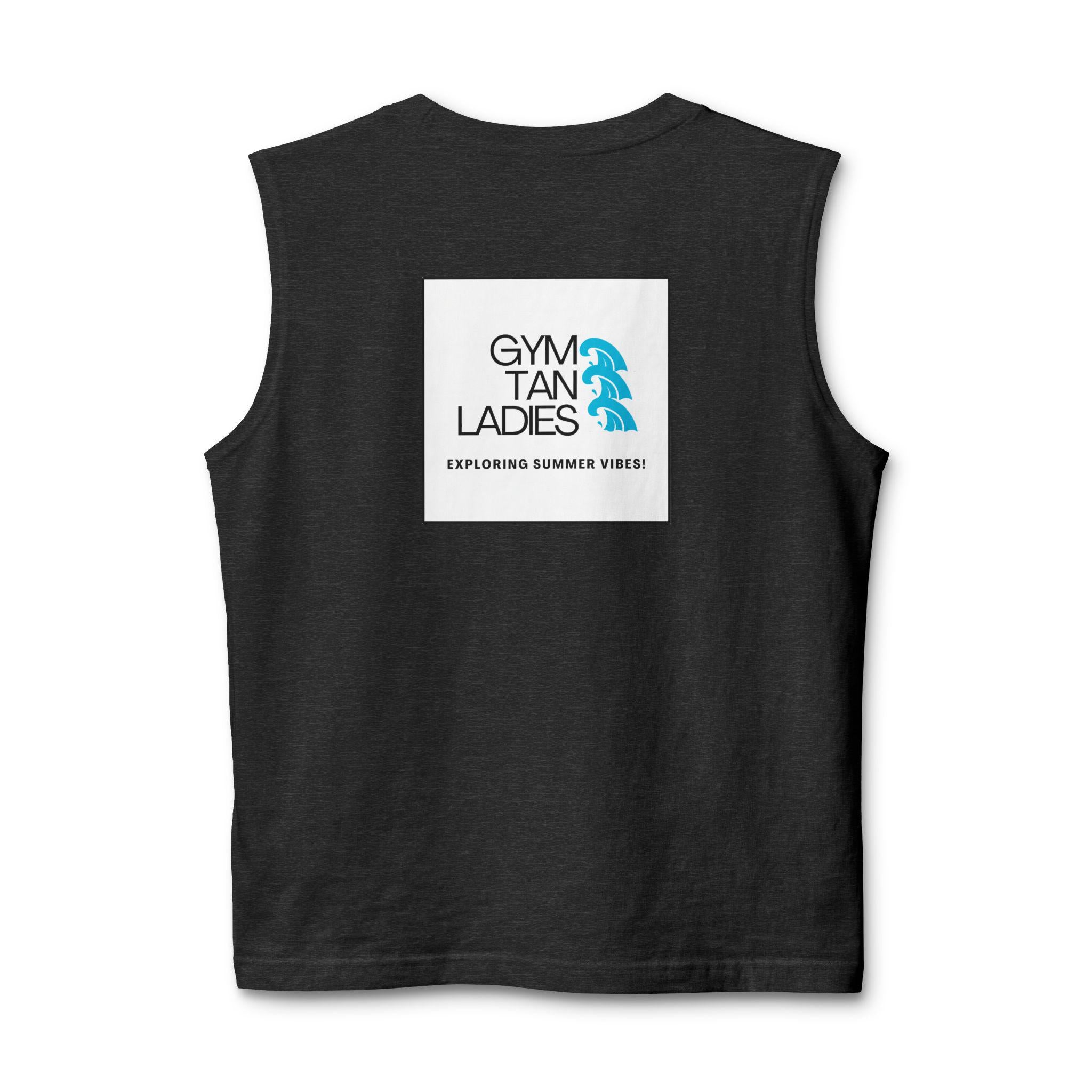 Jersey Muscle Tank gym tan logo