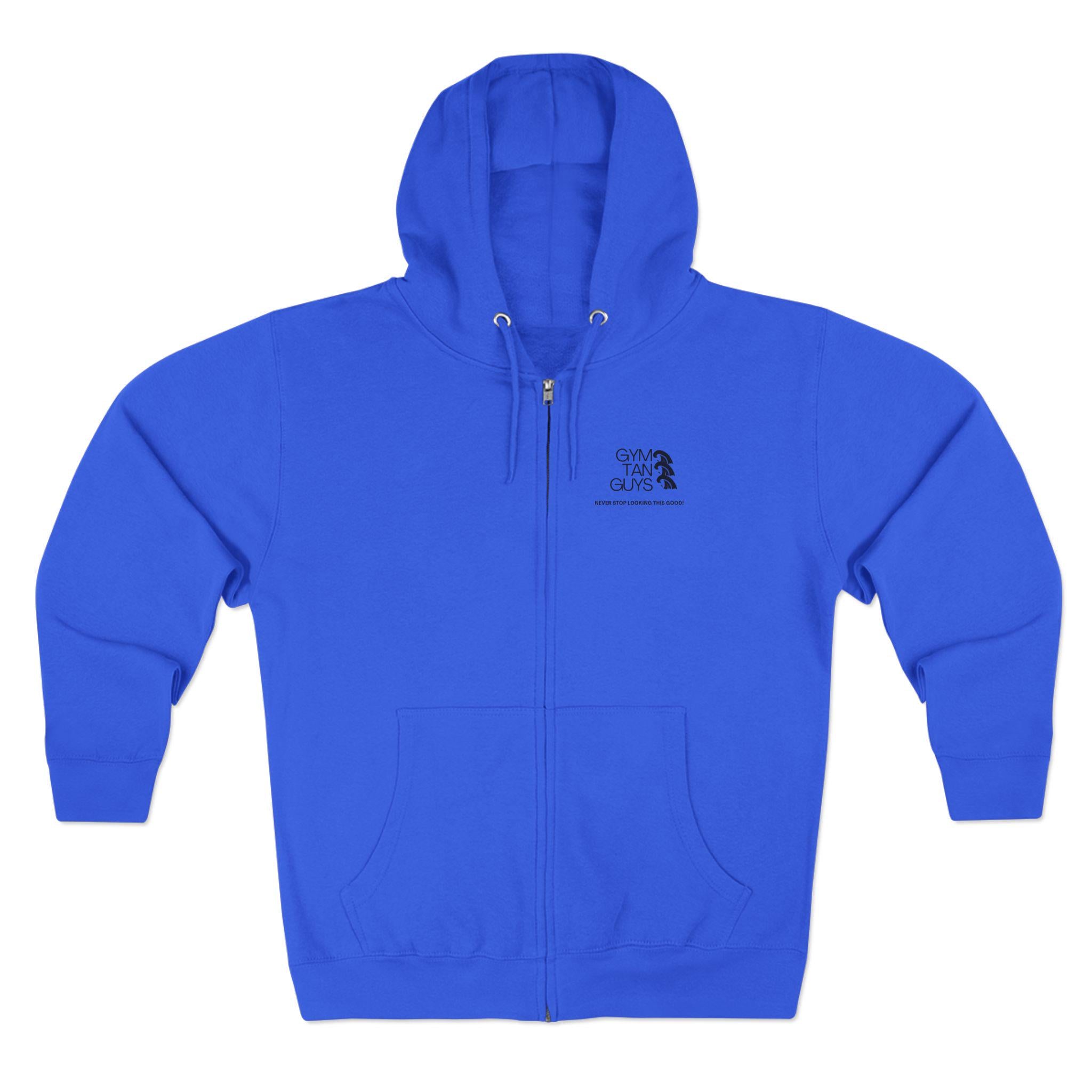 Womens Gym Tan Zip Hoodie — "Never Stop Looking This Good" logo