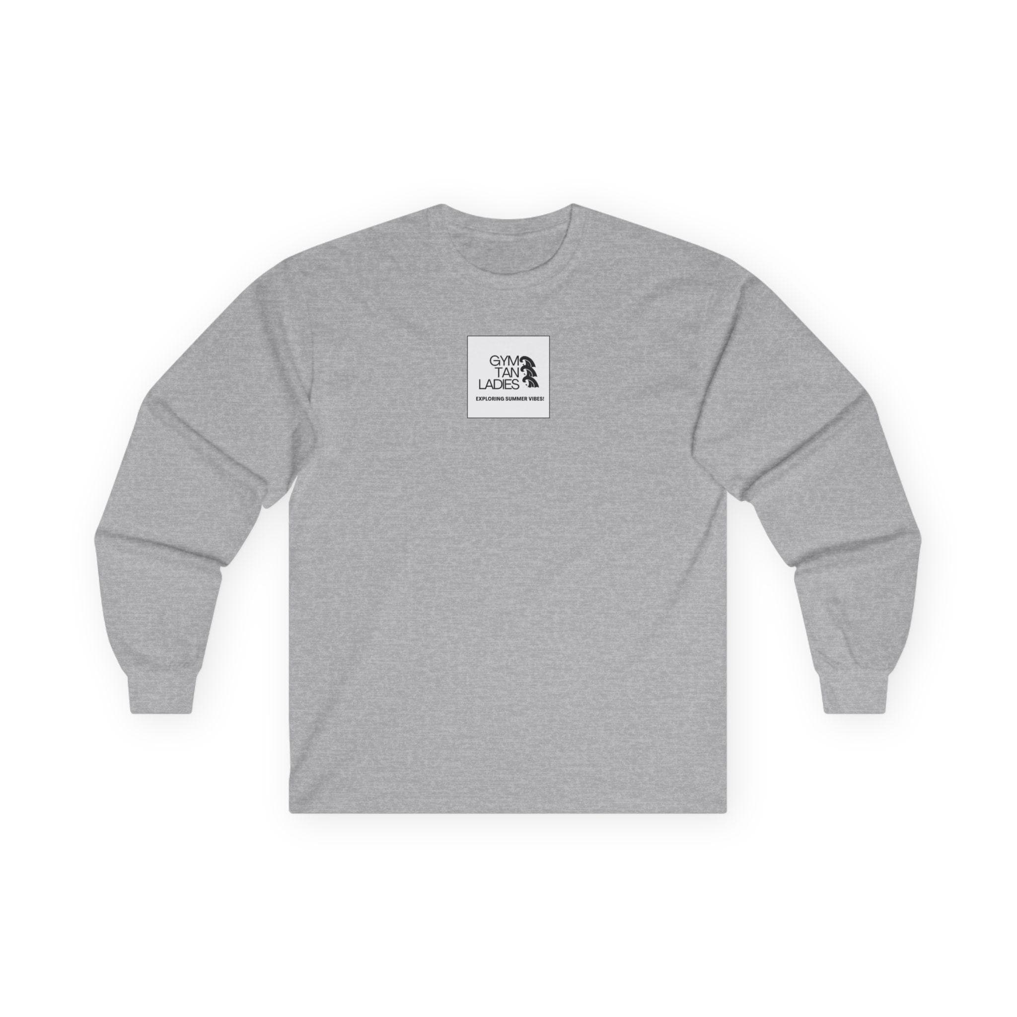 Mens Gym Tan logo Long Sleeve Tee