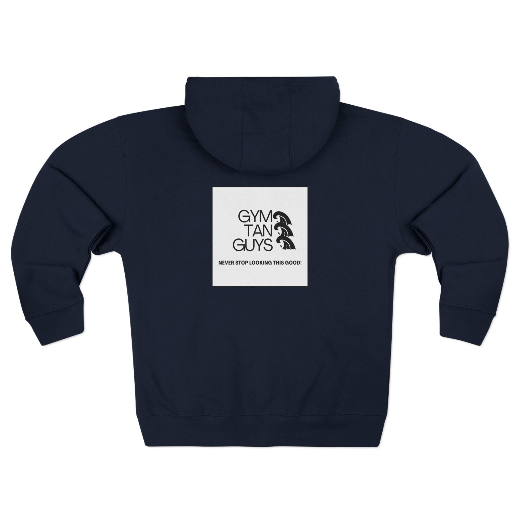 Womens Gym Tan Zip Hoodie — "Never Stop Looking This Good" logo