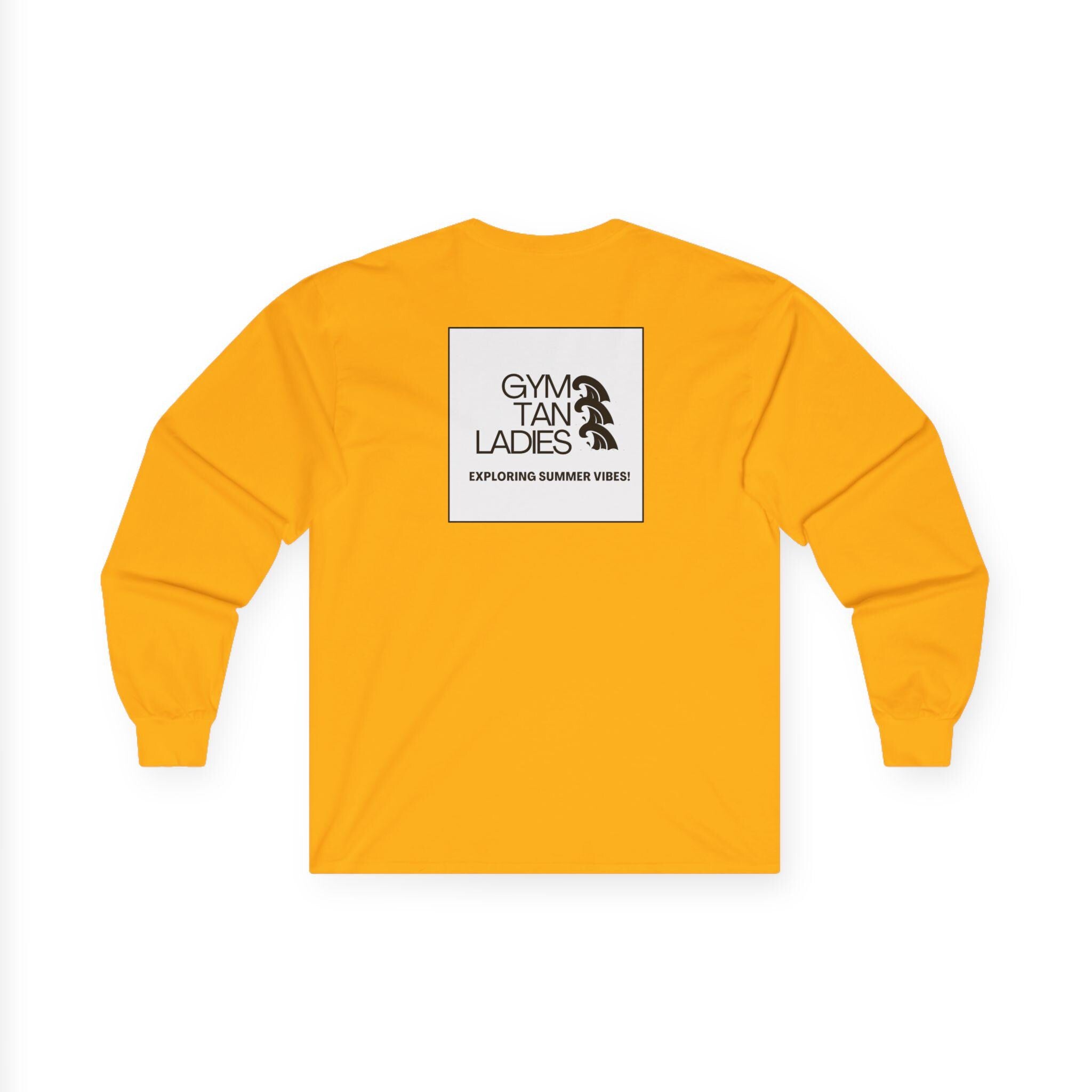 Mens Gym Tan logo Long Sleeve Tee