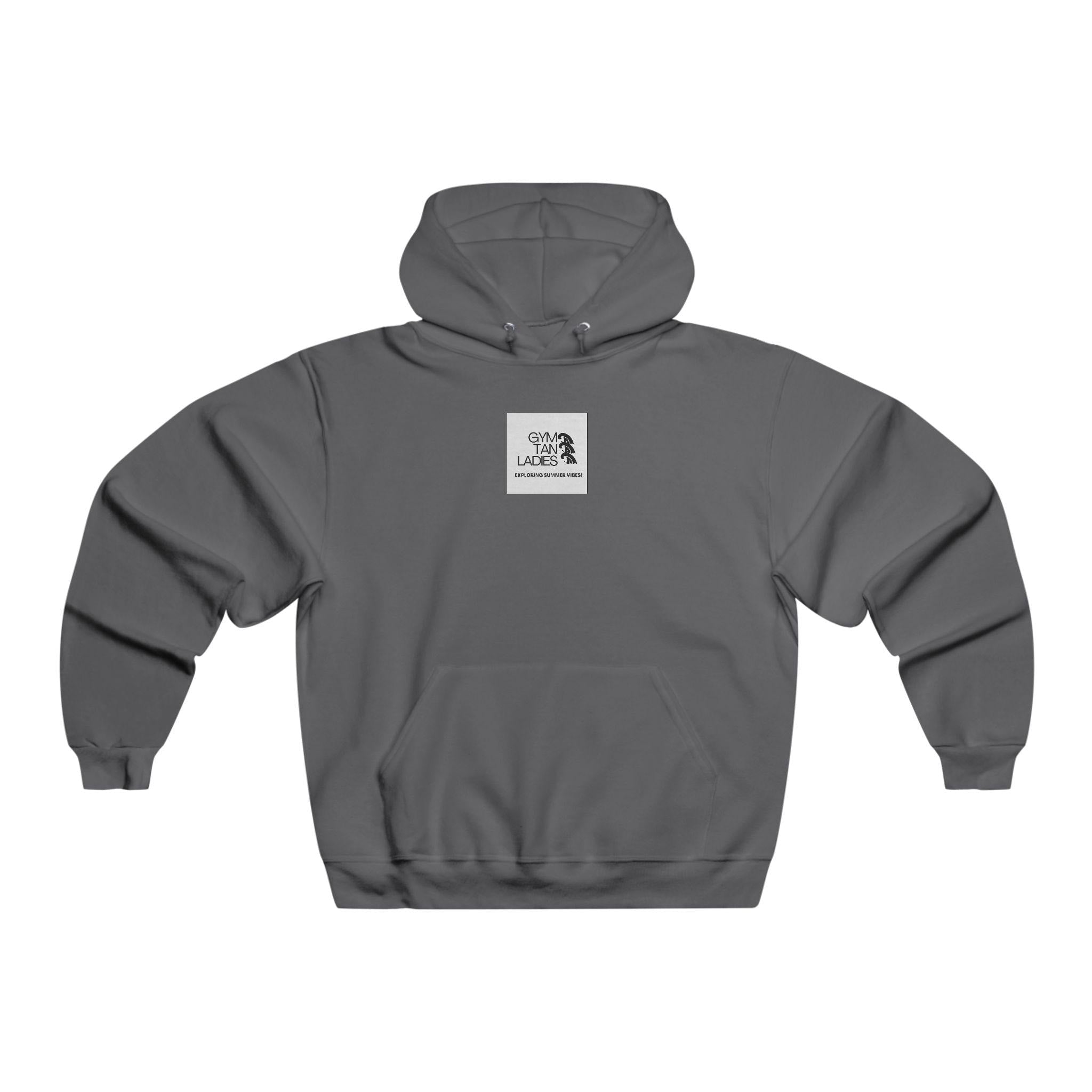 Mens Gym Tan Hoodie — 'Exploring Summer Vibes' Logo Sweatshirt