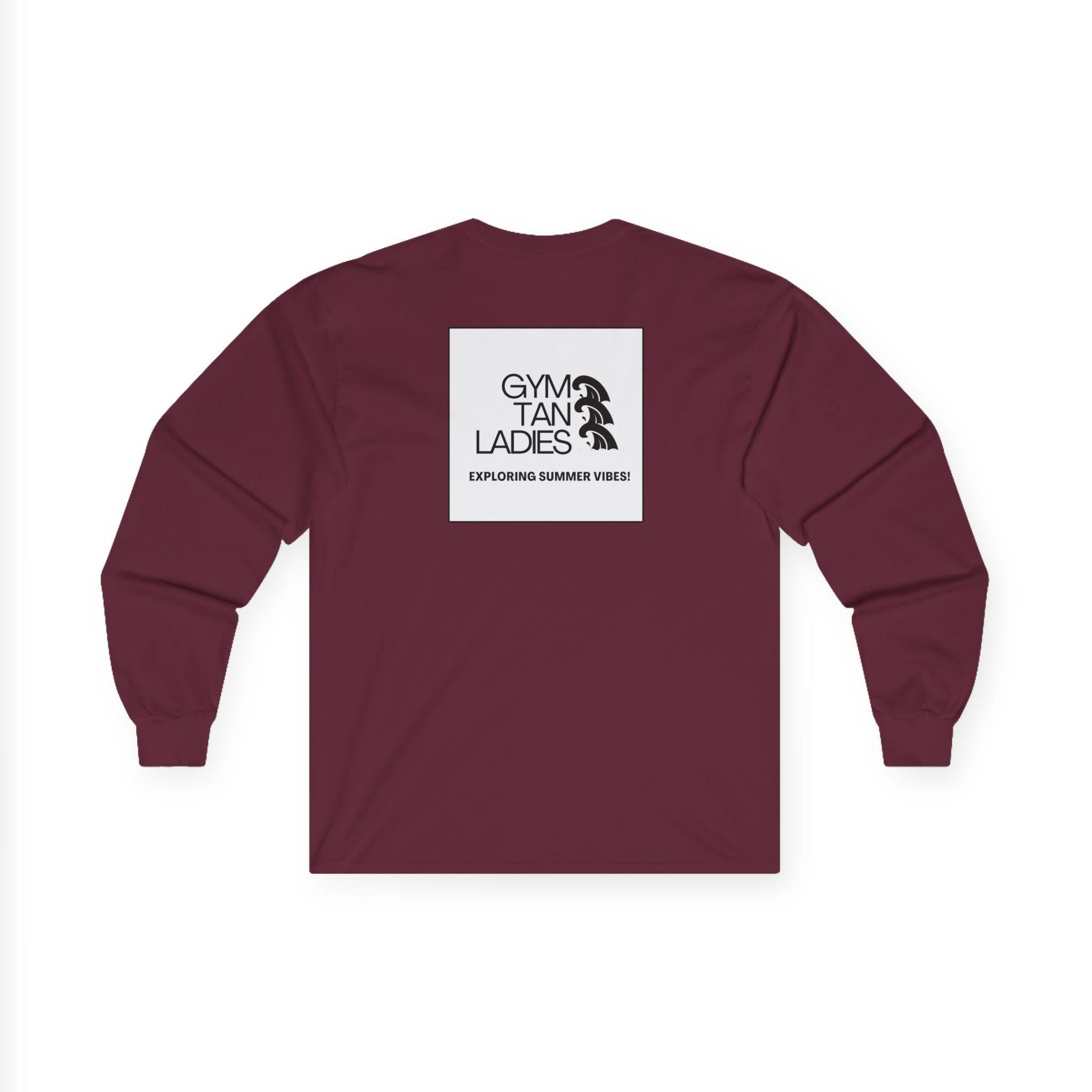 Mens Gym Tan logo Long Sleeve Tee
