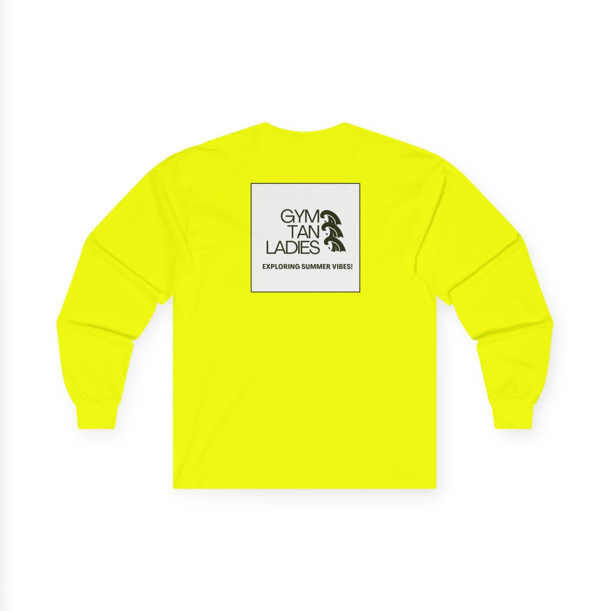 Mens Gym Tan logo Long Sleeve Tee