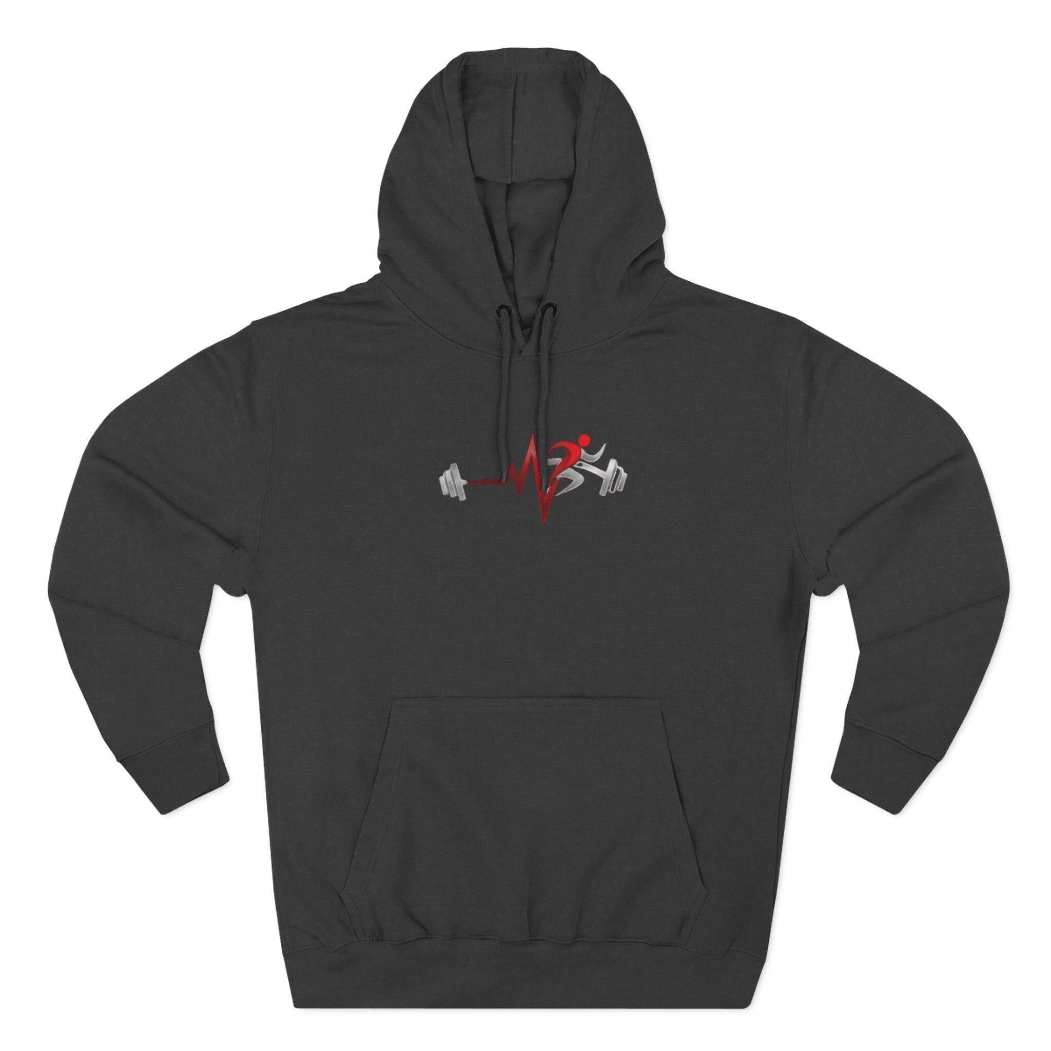 Fitness Heartbeat Hoodie — Weightlifting Pulse Graphic Hoodie