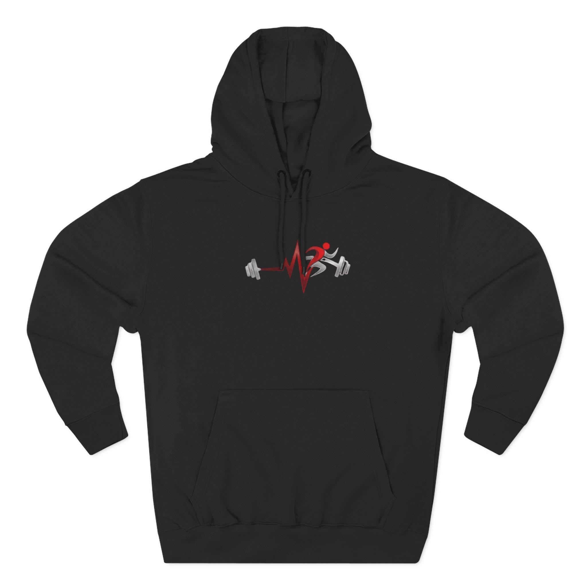 Fitness Heartbeat Hoodie — Weightlifting Pulse Graphic Hoodie