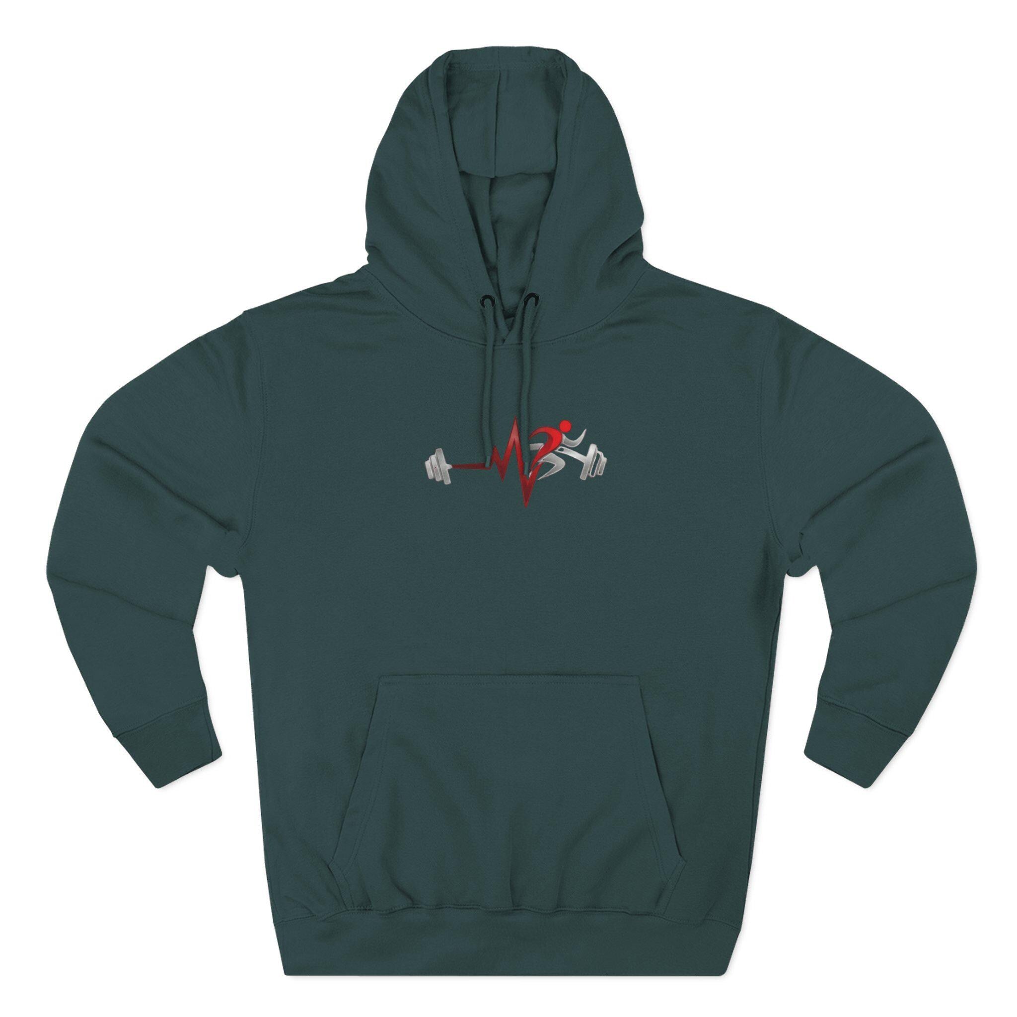 Fitness Heartbeat Hoodie — Weightlifting Pulse Graphic Hoodie