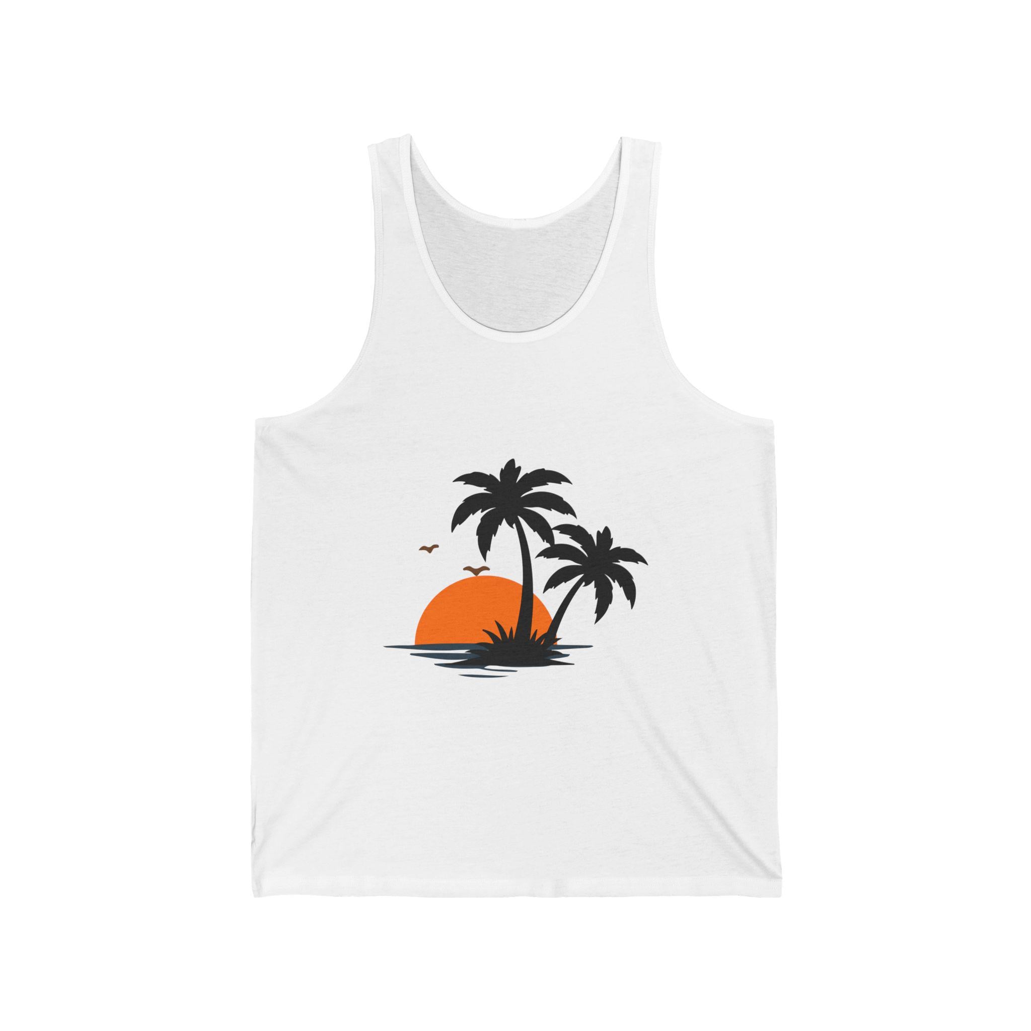 Comfort Tank Top — 'Summer Vibes' Sunset Beach Graphic Tank