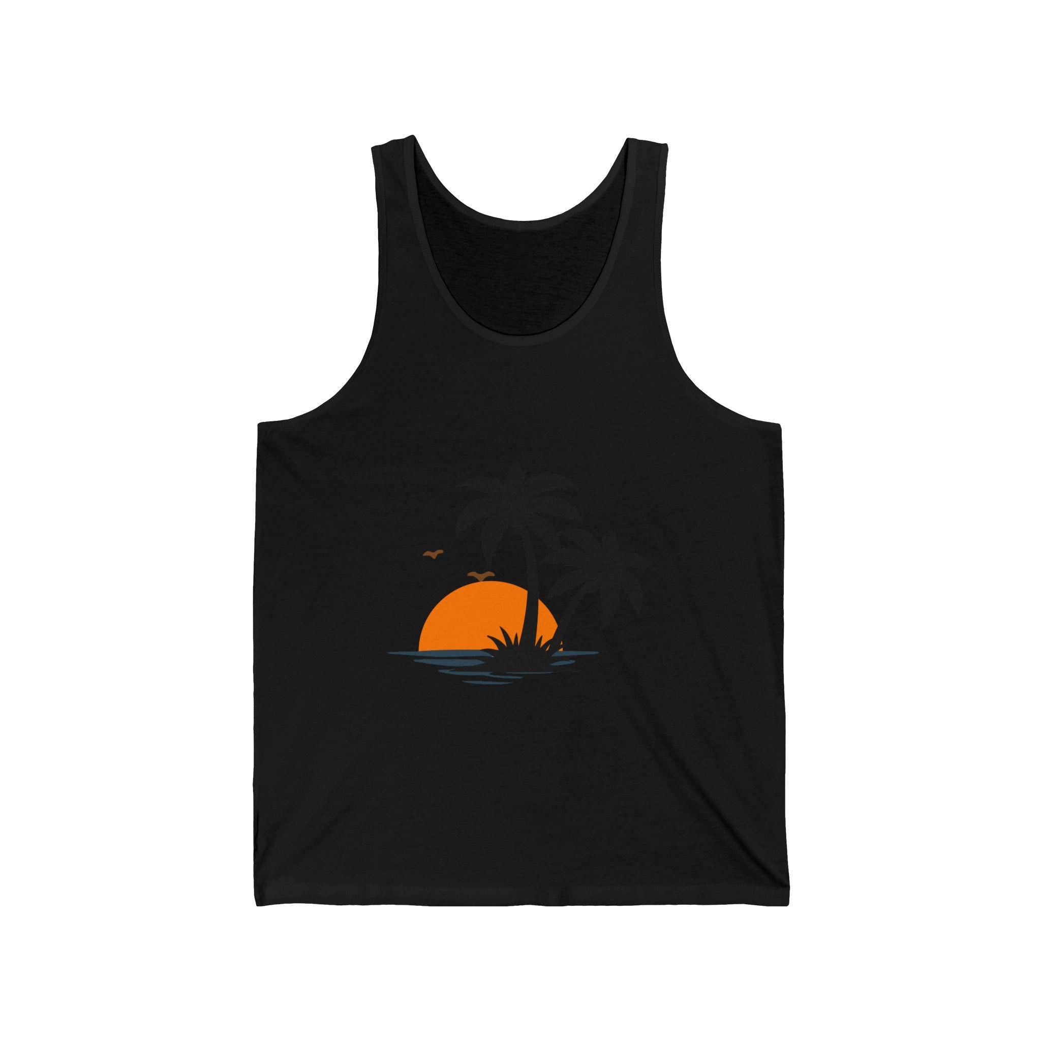 Comfort Tank Top — 'Summer Vibes' Sunset Beach Graphic Tank