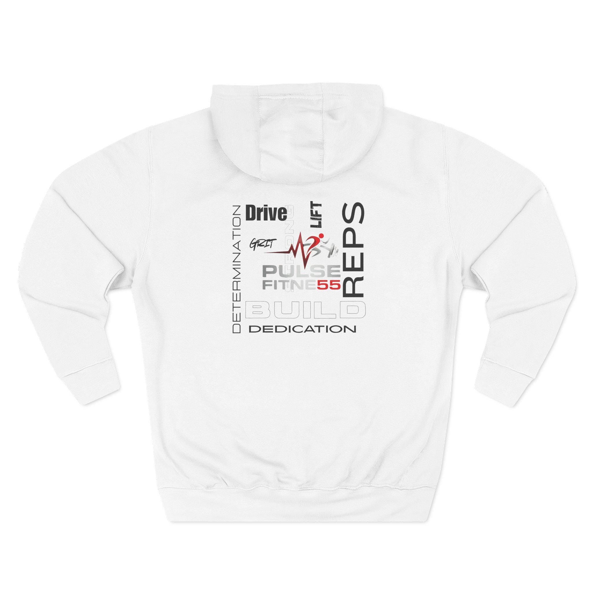 Pulse Fitne55 Motivational Gym Hoodie – Combed Cotton Blend Sweatshirt