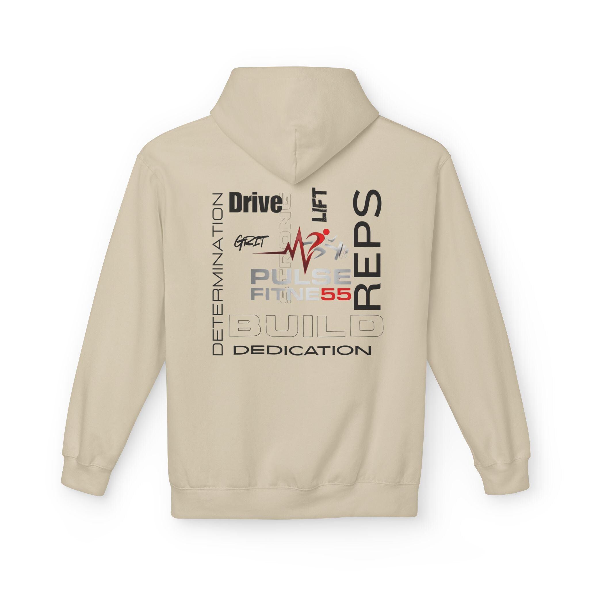 Pulse Fitne55- Midweight Softstyle Fleece Hoodie- rep/lift/drive logo