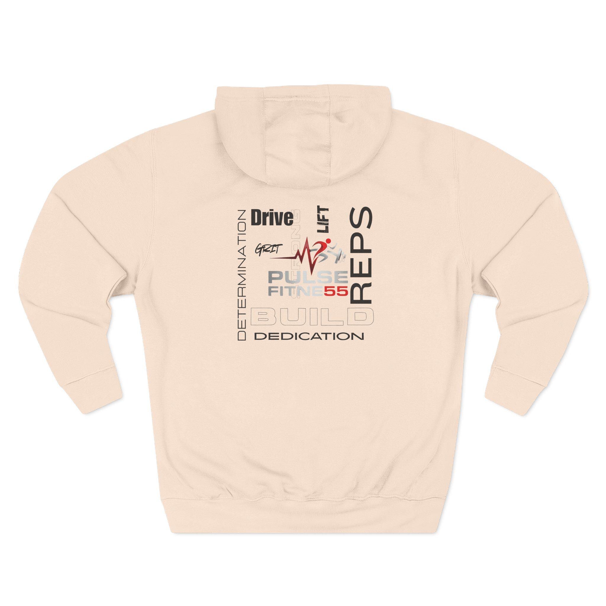 Pulse Fitne55 Motivational Gym Hoodie – Combed Cotton Blend Sweatshirt