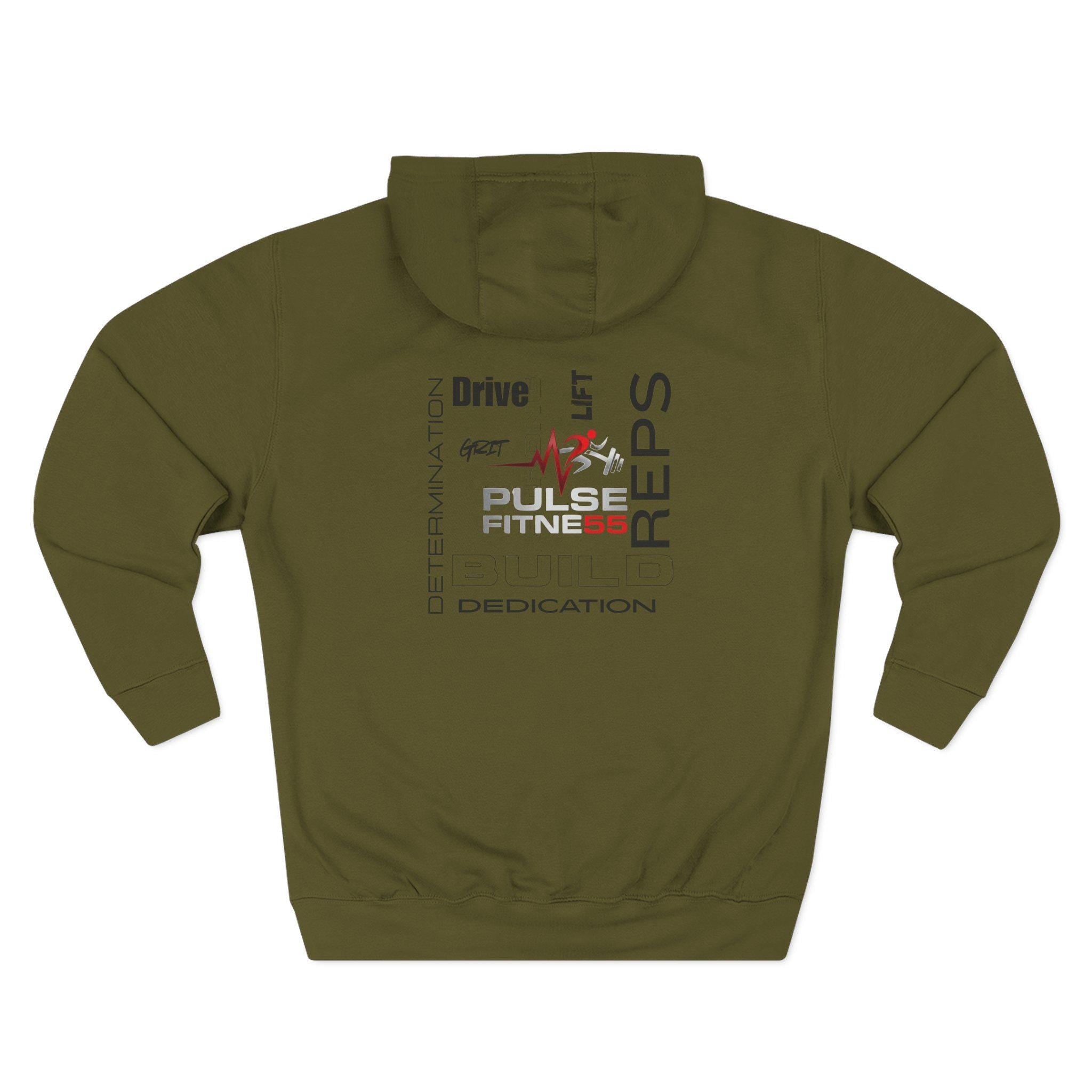 Pulse Fitne55 Motivational Gym Hoodie – Combed Cotton Blend Sweatshirt