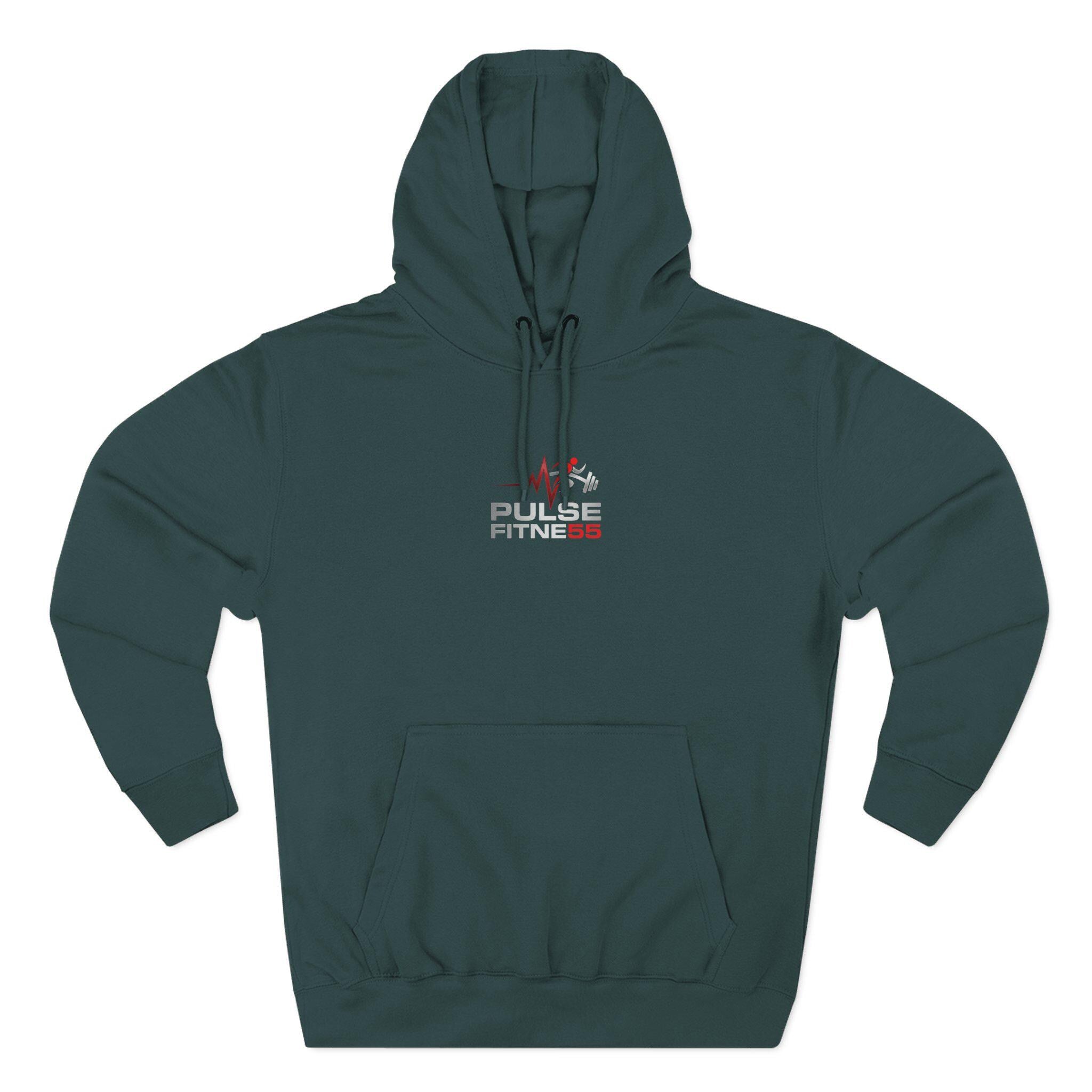 Pulse Fitne55 Motivational Gym Hoodie – Combed Cotton Blend Sweatshirt
