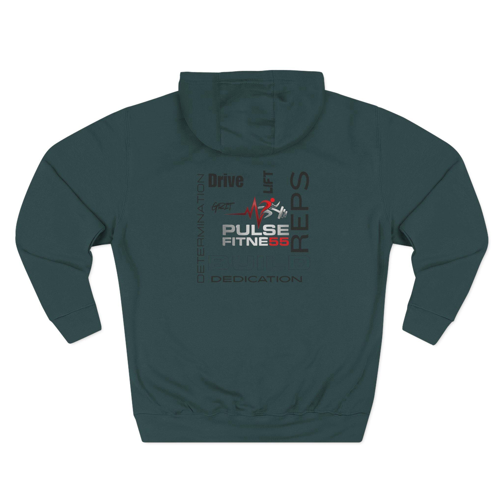 Pulse Fitne55 Motivational Gym Hoodie – Combed Cotton Blend Sweatshirt