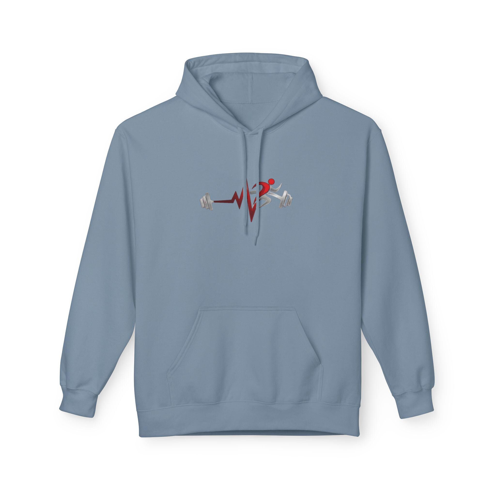 Pulse Fitness heartbeat barbell hoodie | Fitness gym workout sweatshirt