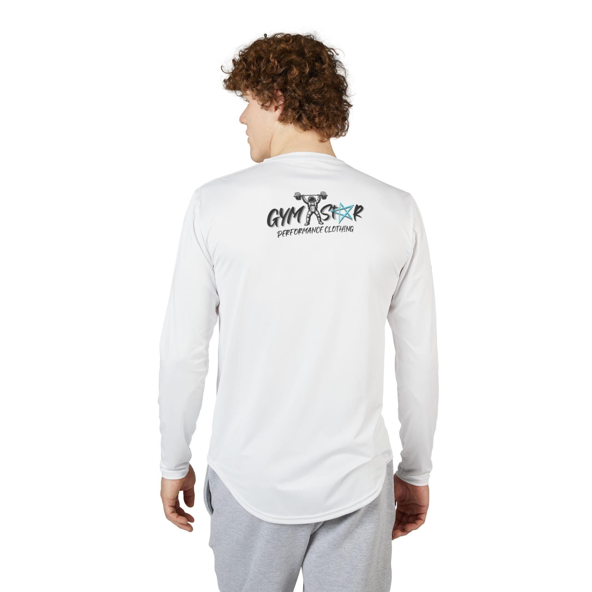 Weightlifting Astronaut Long Sleeve Shirt | GymStar Logo, Star Sleeve