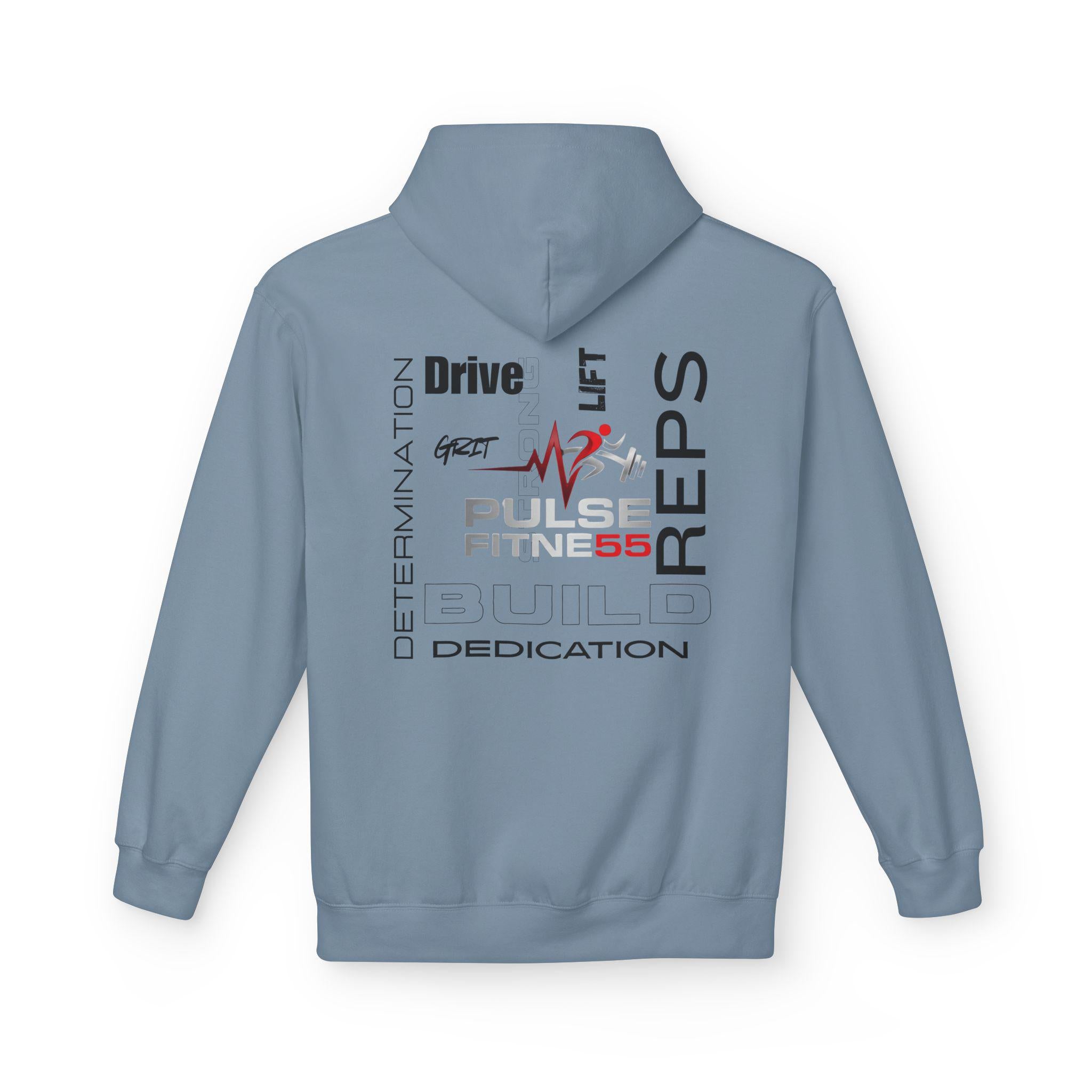Pulse Fitness heartbeat barbell hoodie | Fitness gym workout sweatshirt