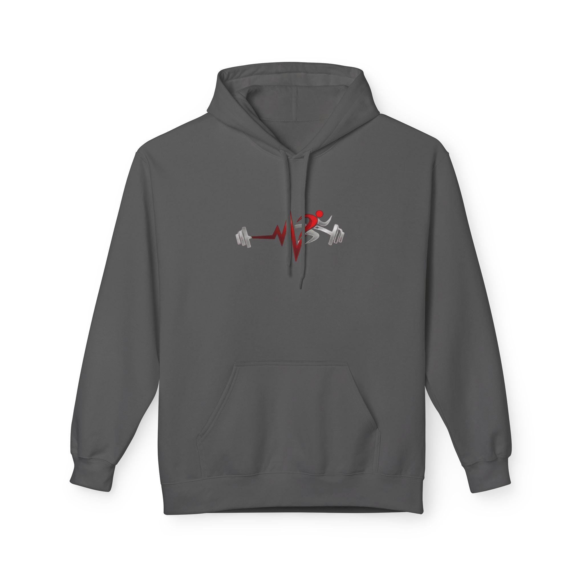Pulse Fitness heartbeat barbell hoodie | Fitness gym workout sweatshirt