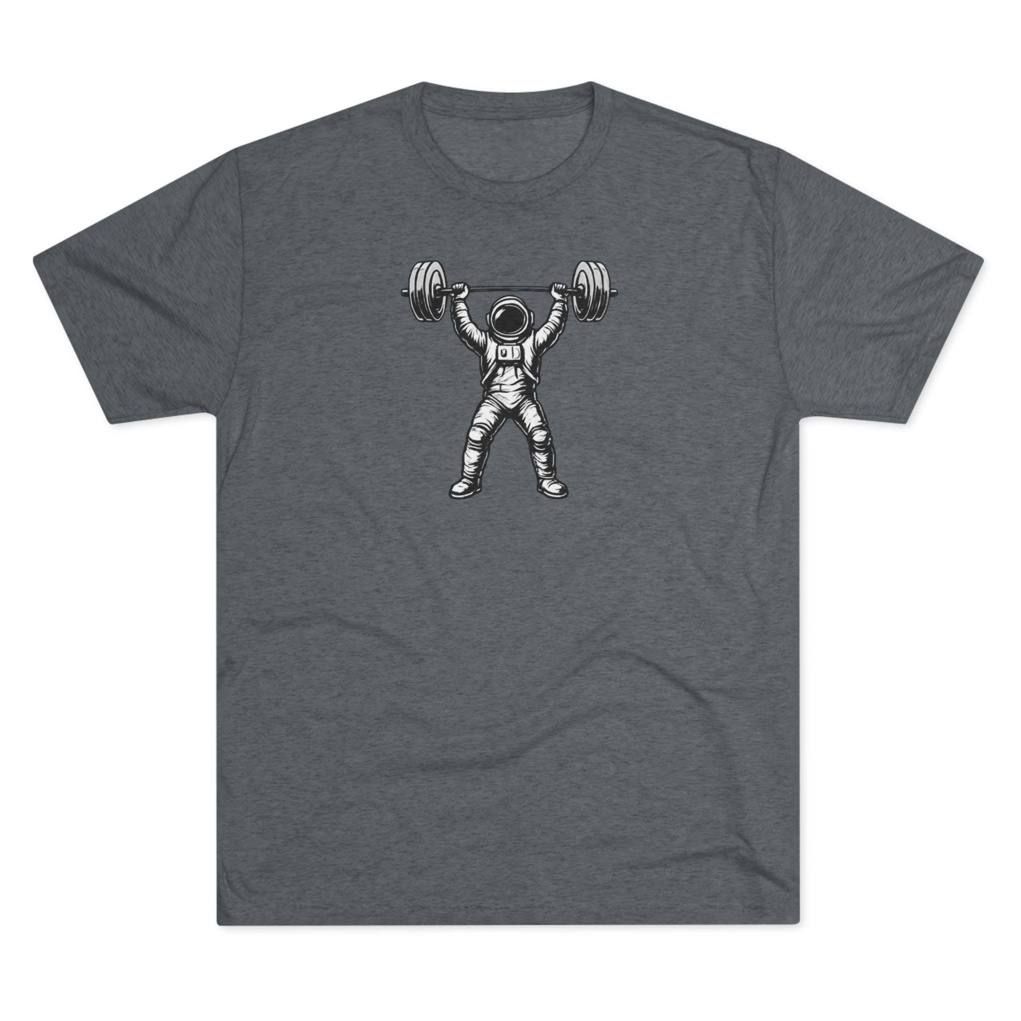 Astronaut Weightlifter T-Shirt | Gym Star Performance Clothing Back Logo