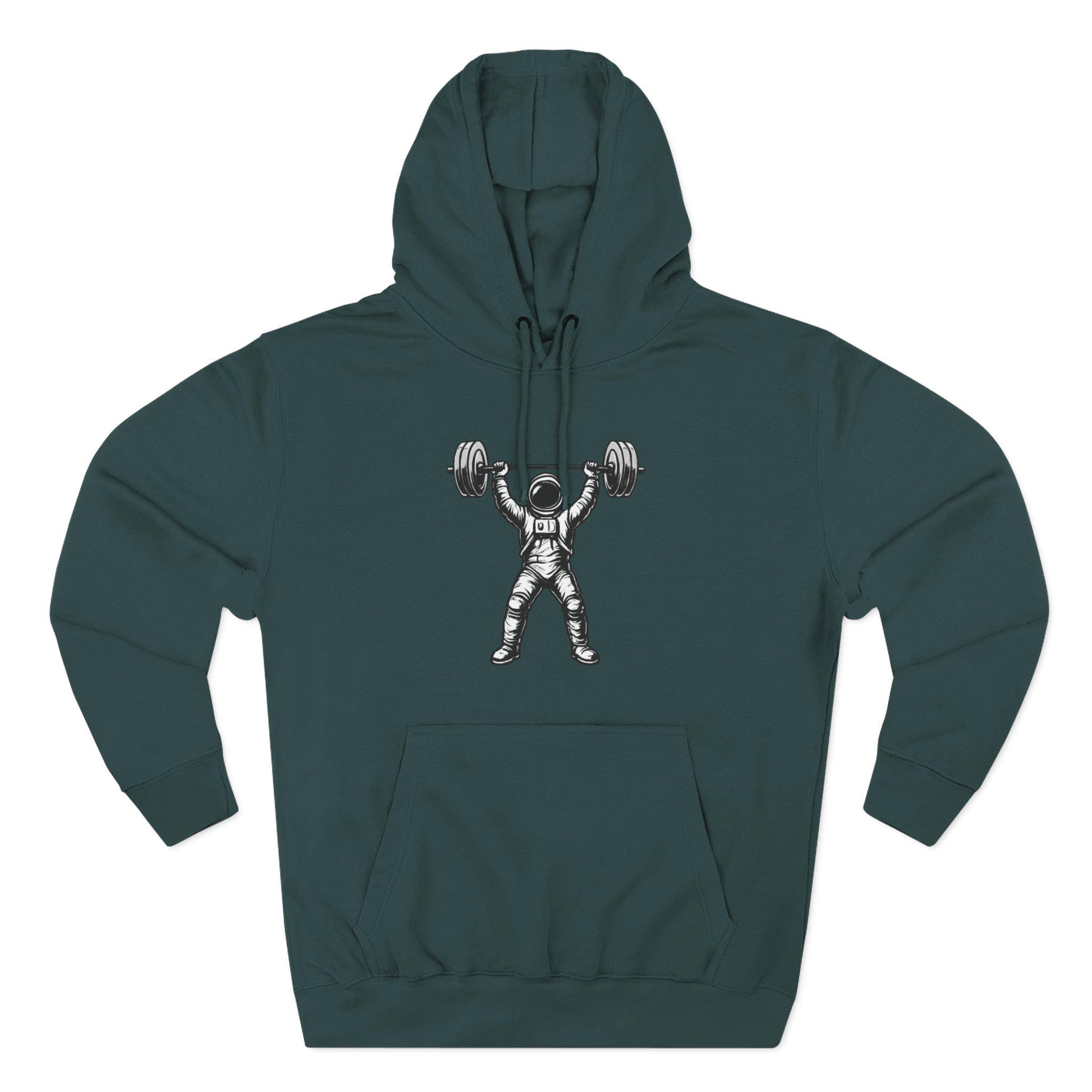 Astronaut Weightlifter Hoodie | Space Gym Fitness Pullover