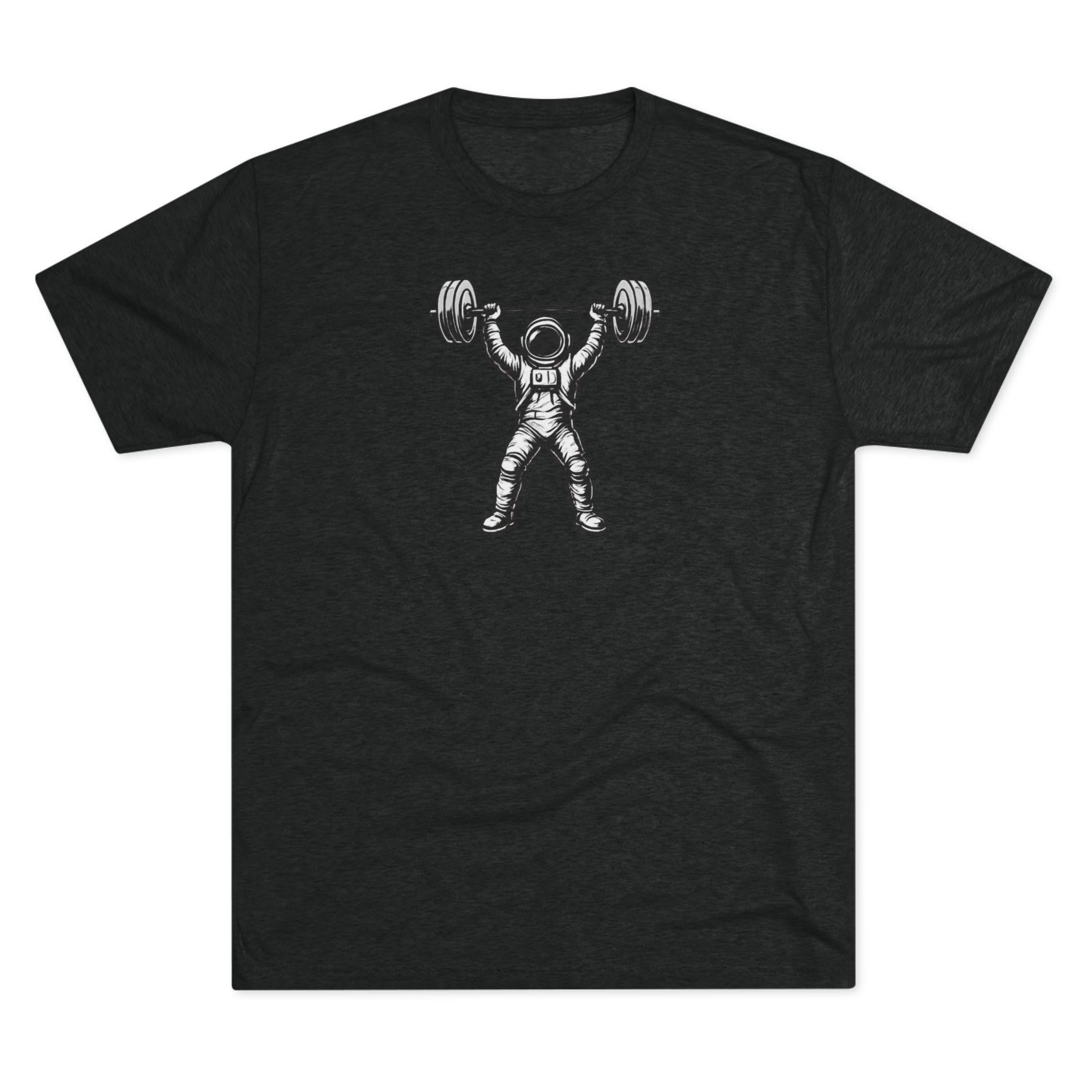 Astronaut Weightlifter T-Shirt | Gym Star Performance Clothing Back Logo