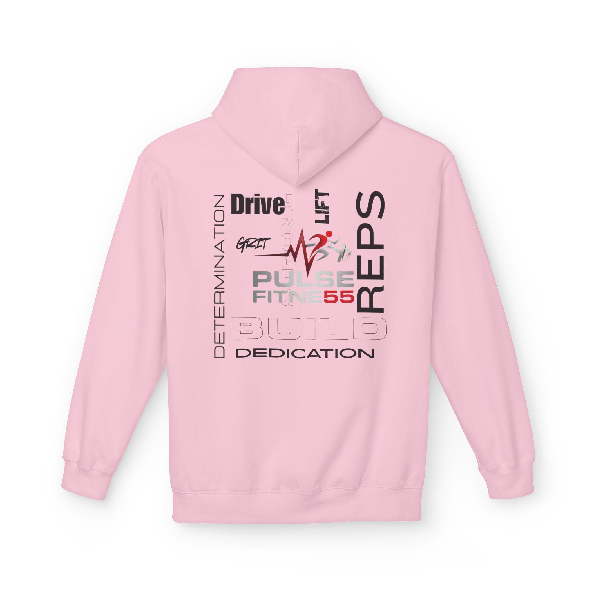 Pulse Fitness heartbeat barbell hoodie | Fitness gym workout sweatshirt