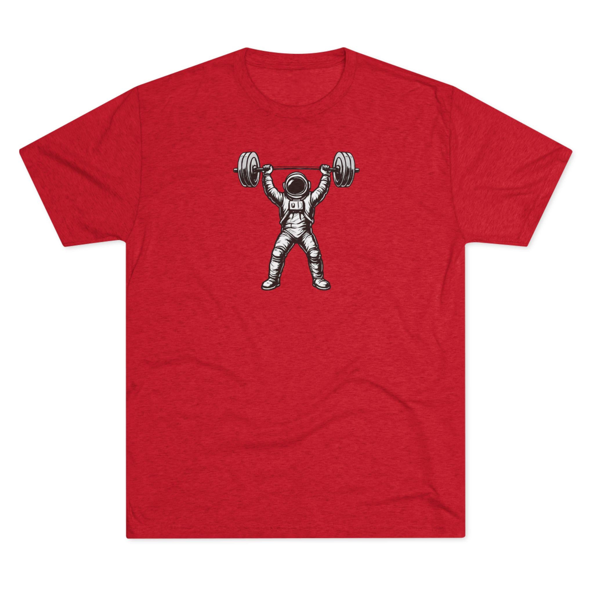 Astronaut Weightlifter T-Shirt | Gym Star Performance Clothing Back Logo