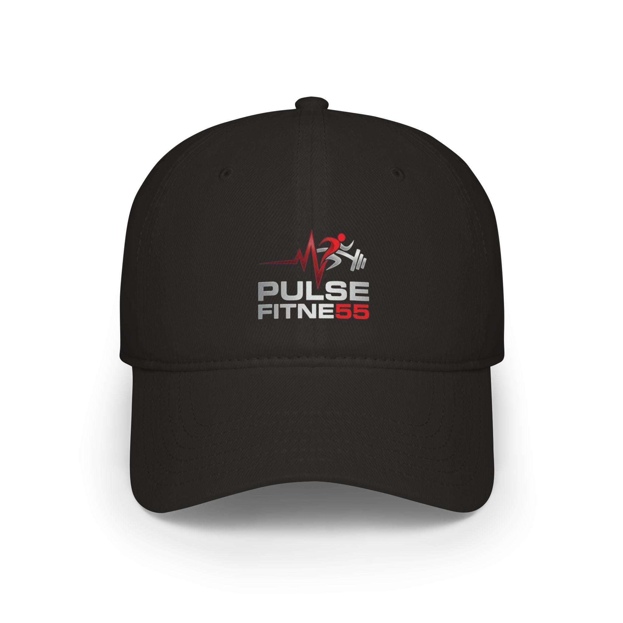 Pulse Fitness logo Low Profile Baseball Cap | Gym Hat, Workout Cap